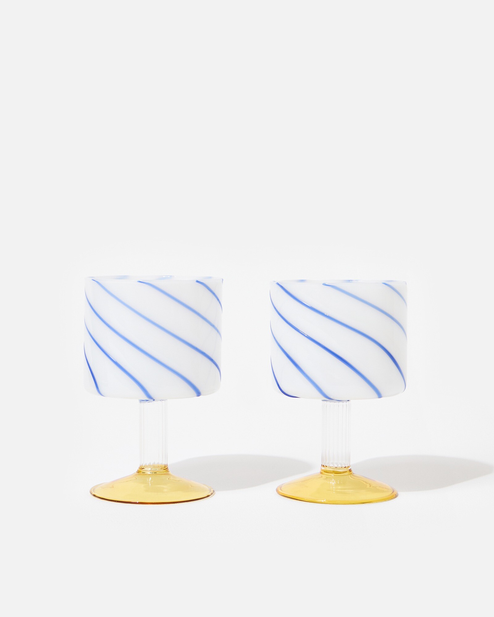 Blue Swirl Gin Glasses Set of Two