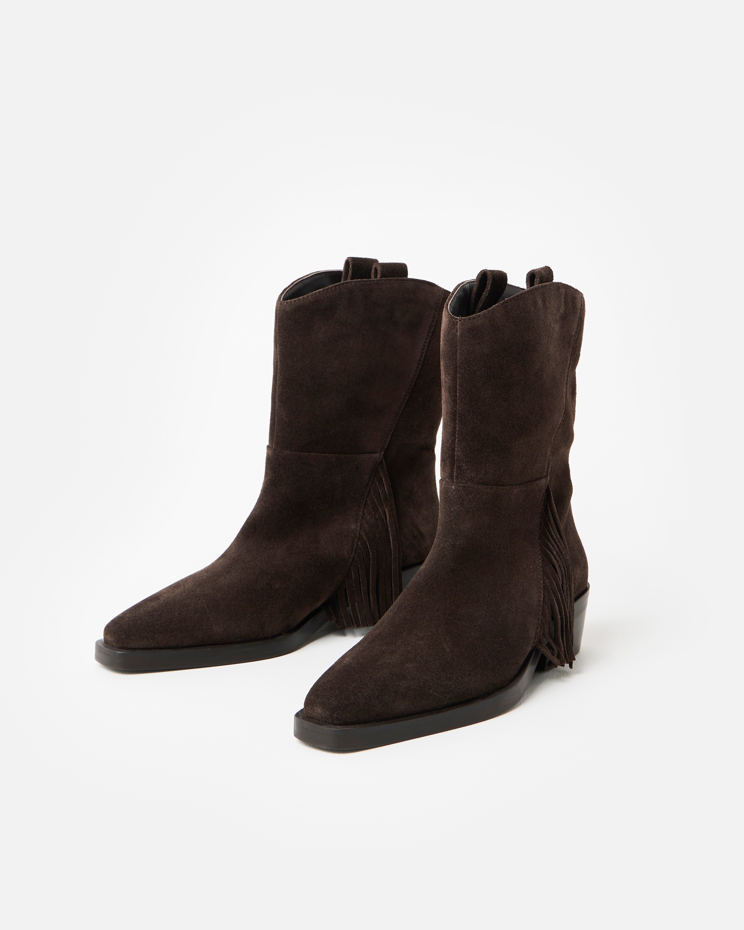 Chocolate Faux Leather Western Style Short Boots