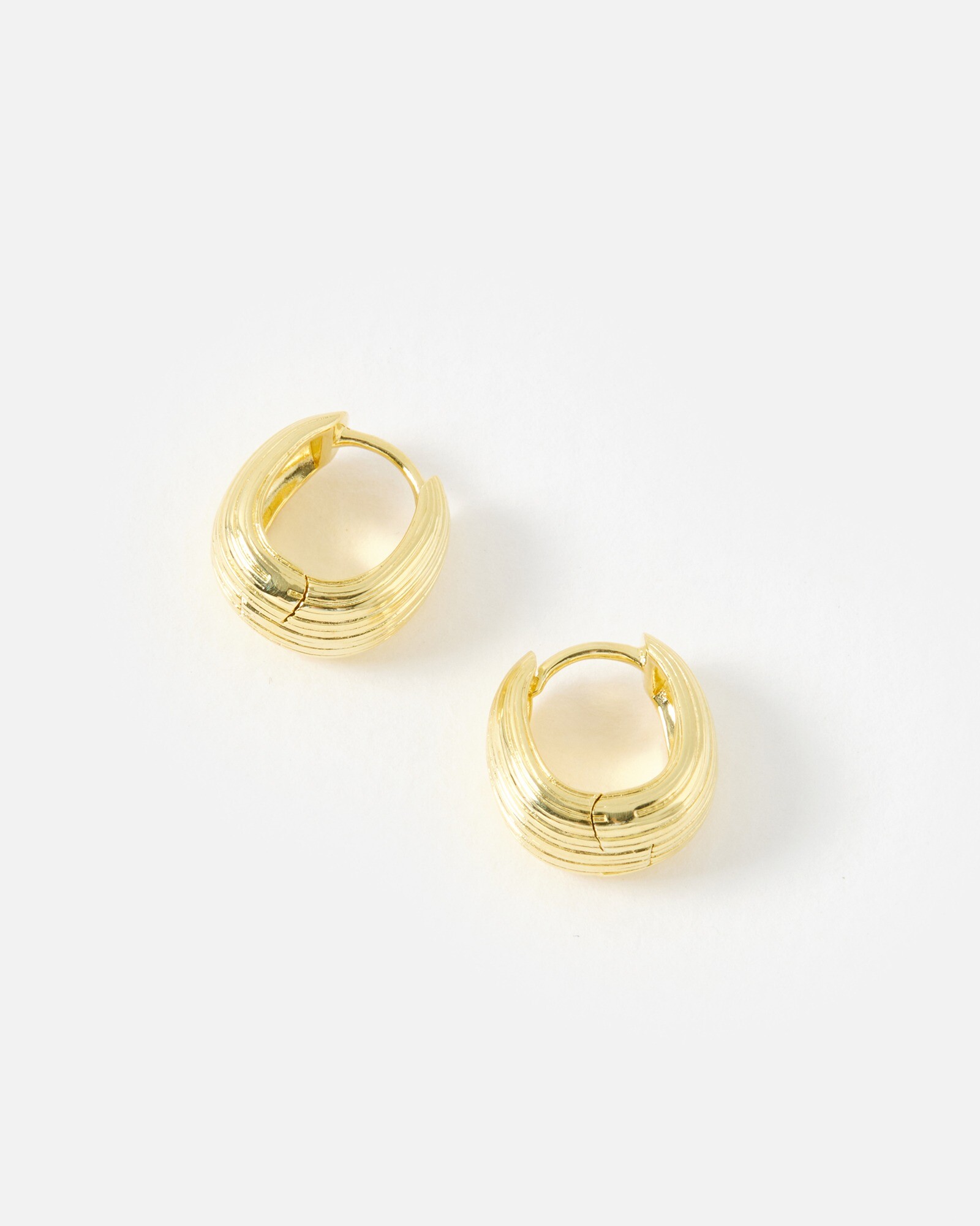 Ciara Gold Plated Textured Chunky Hoop Earrings Large