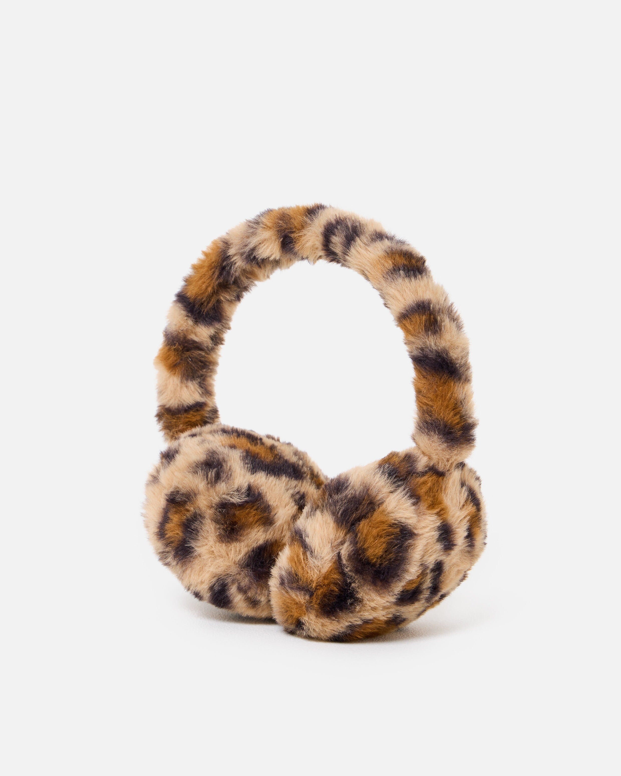 Brown Animal Print Faux Ear Muffs | Oliver Bonas
