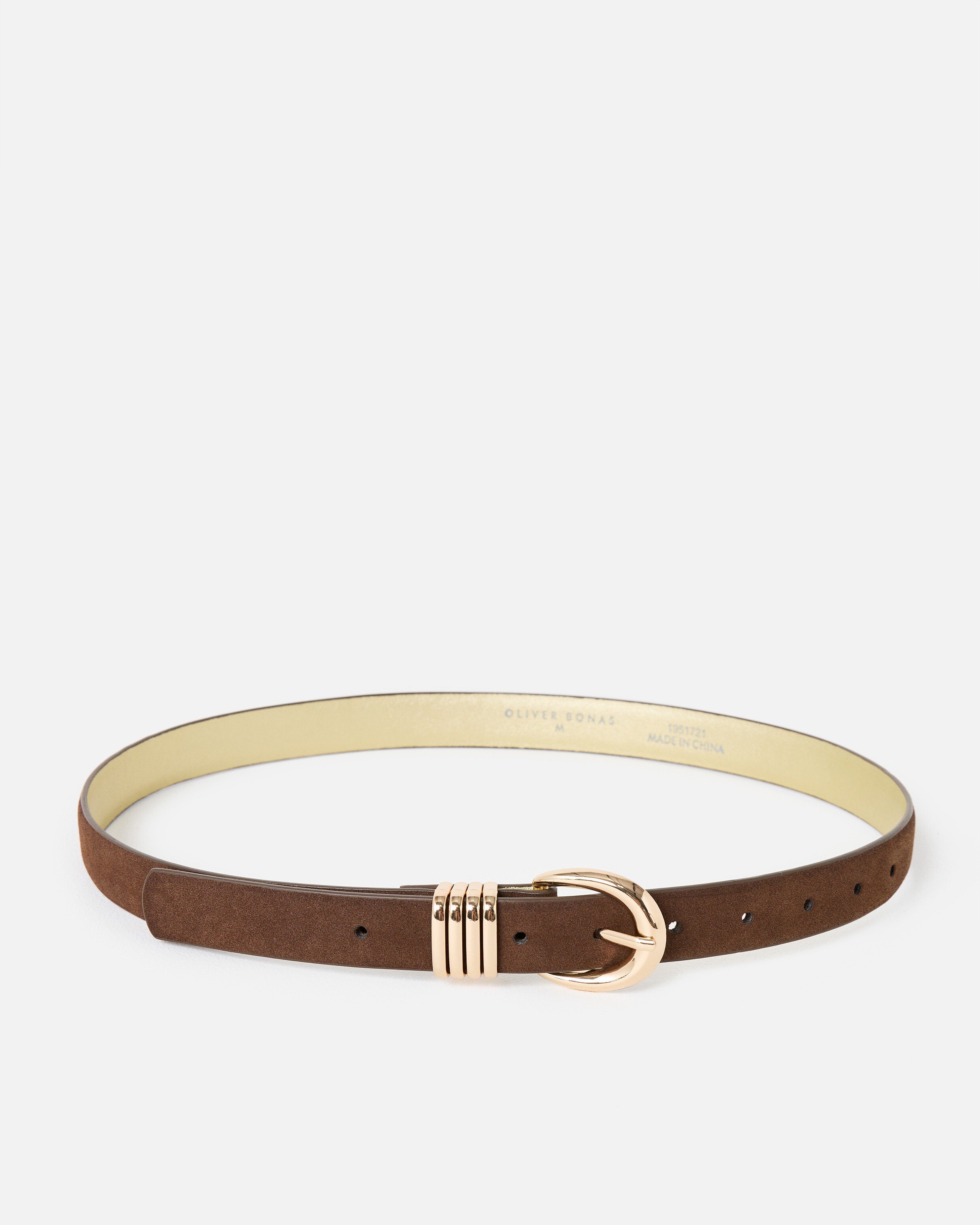 Chocolate Brown Faux Suede Jeans Belt | Oliver Bonas