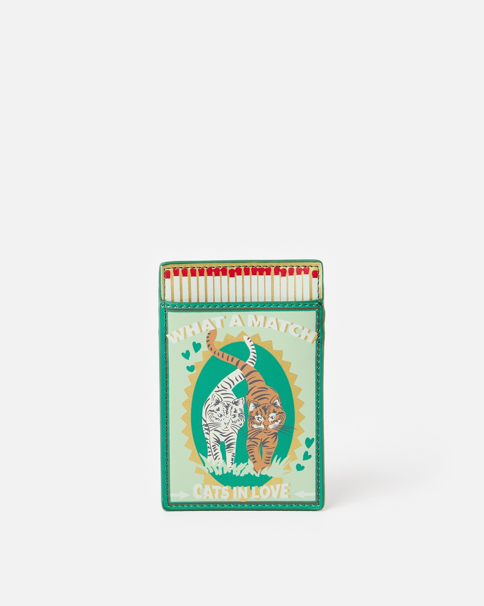Green Cat Matchbox Credit Card Holder