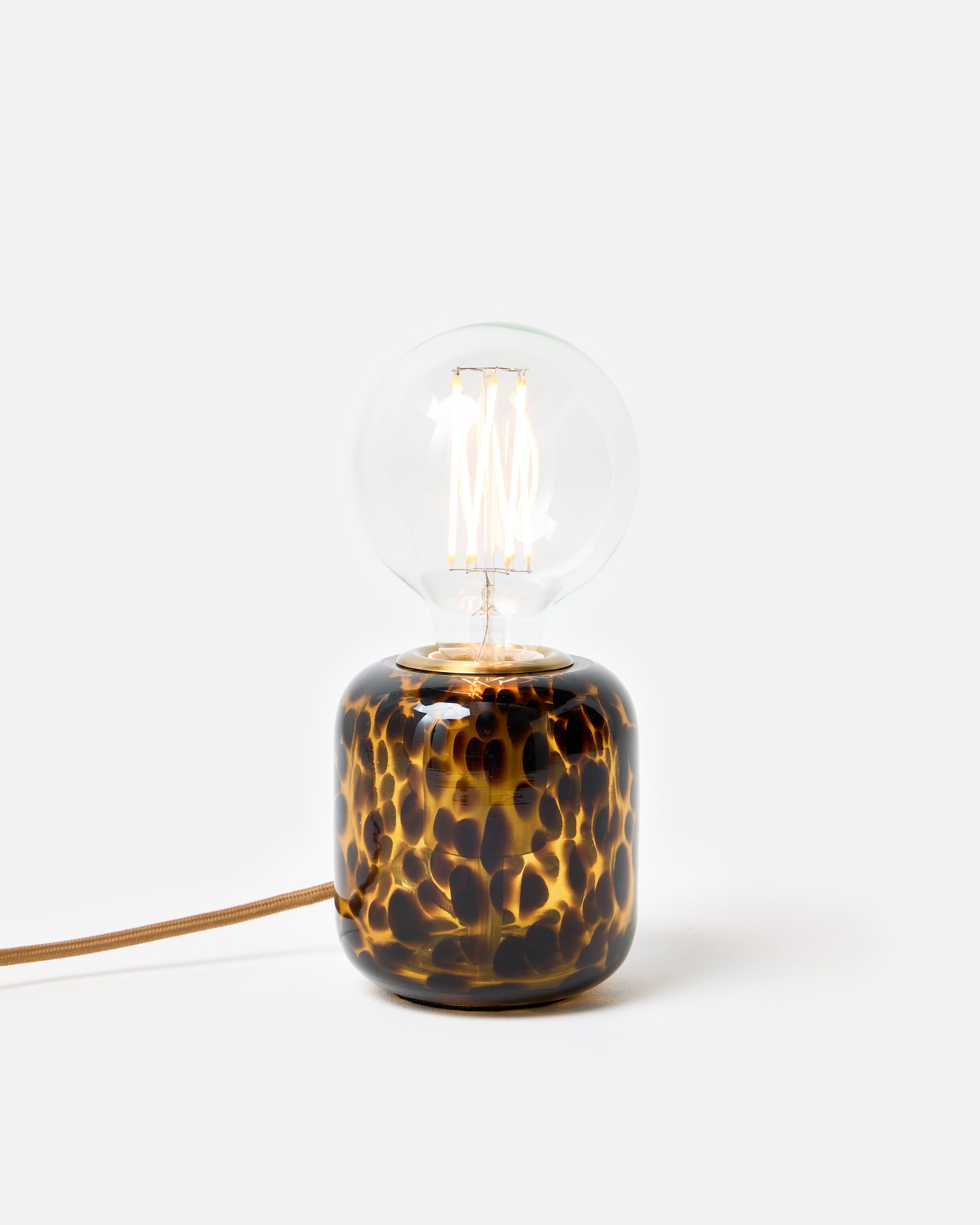 Brown Glass Tortoiseshell Table Lamp Base | Oliver Bonas