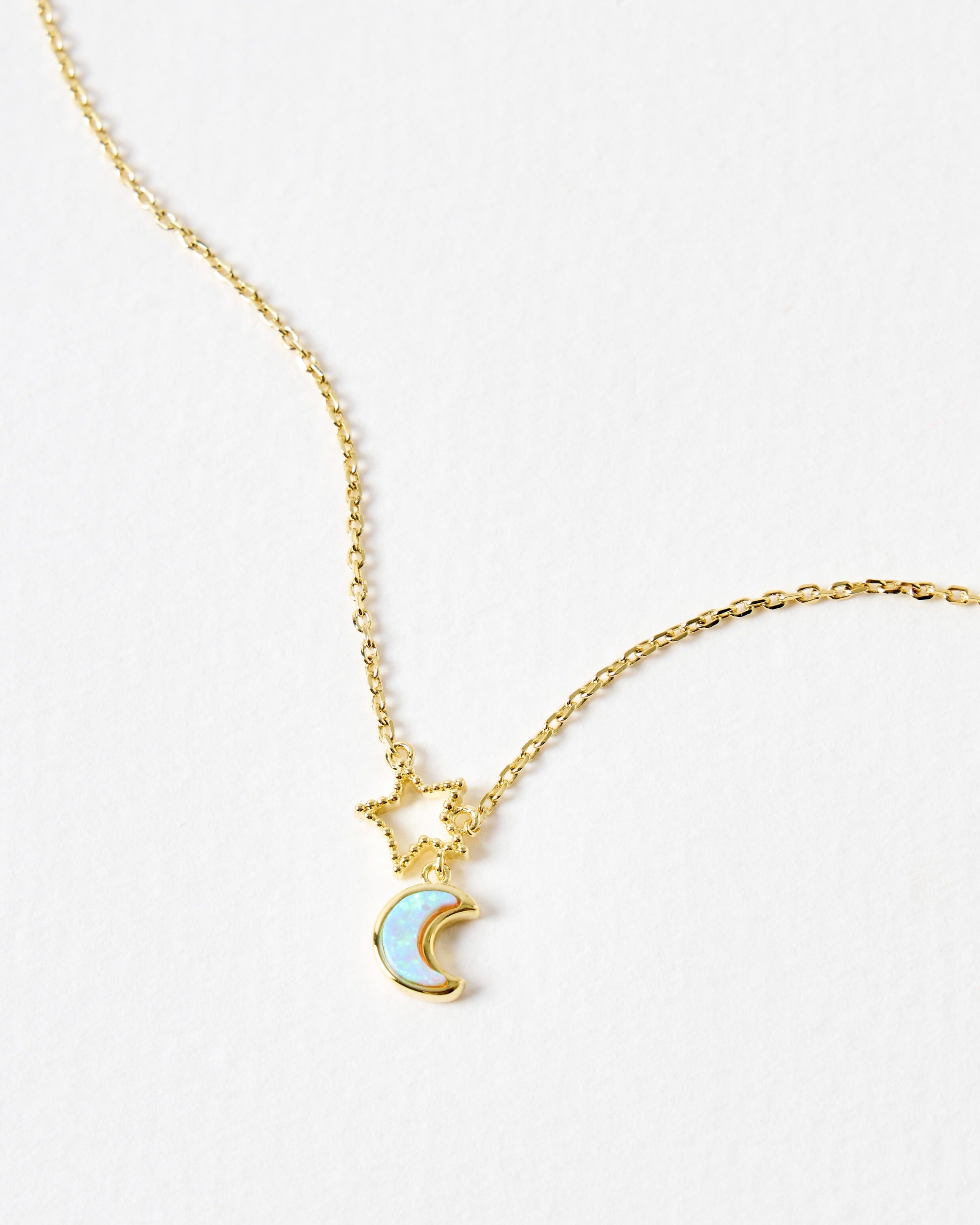 Paedyn Star Moon Opalite Gold Plated Pendant Necklace Oliver Bonas paedyn-star-moon-opalite-gold-plated-pendant-necklace-oliver-bonas