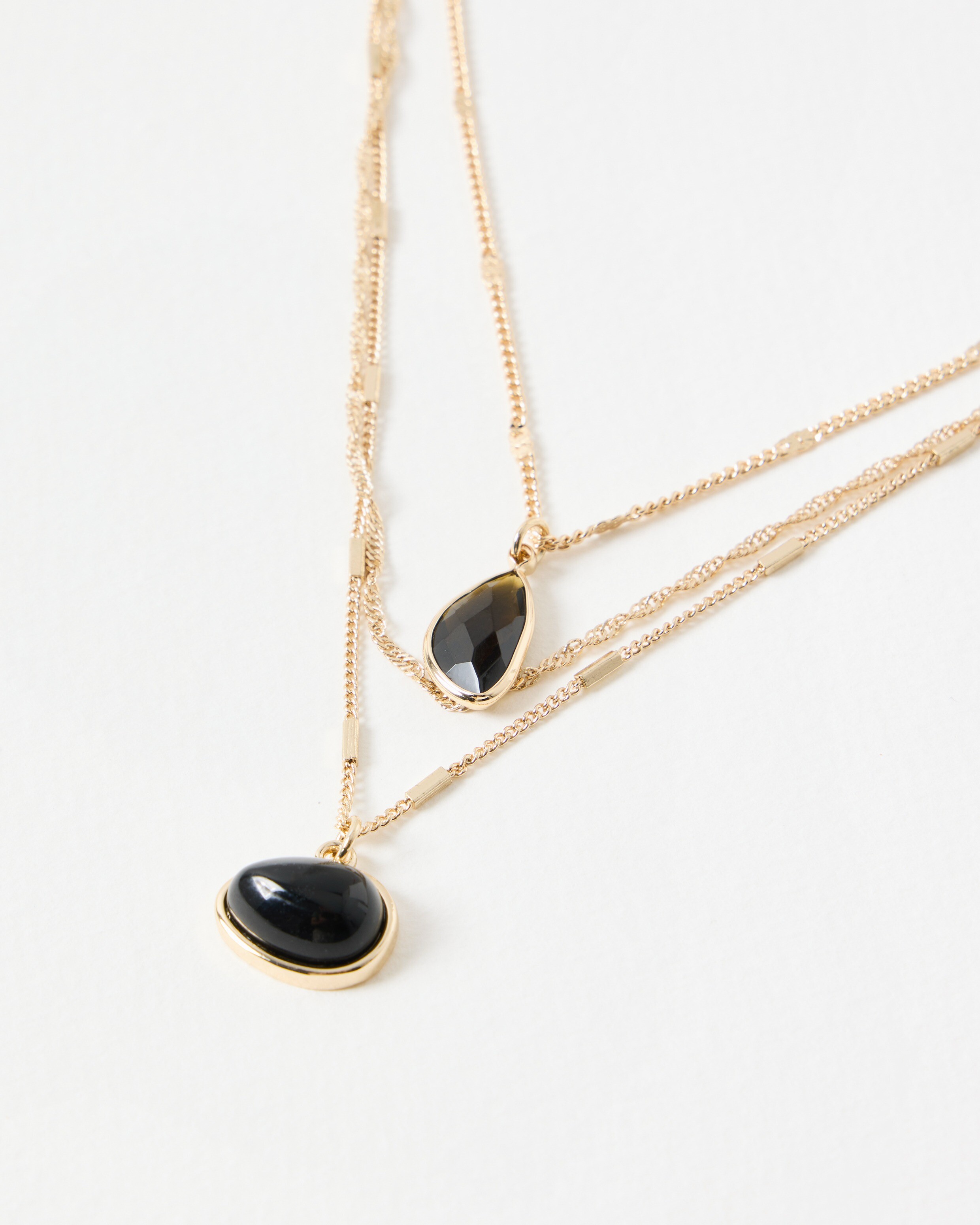 Melody Triple Row Layered Pendant Necklace | Oliver Bonas