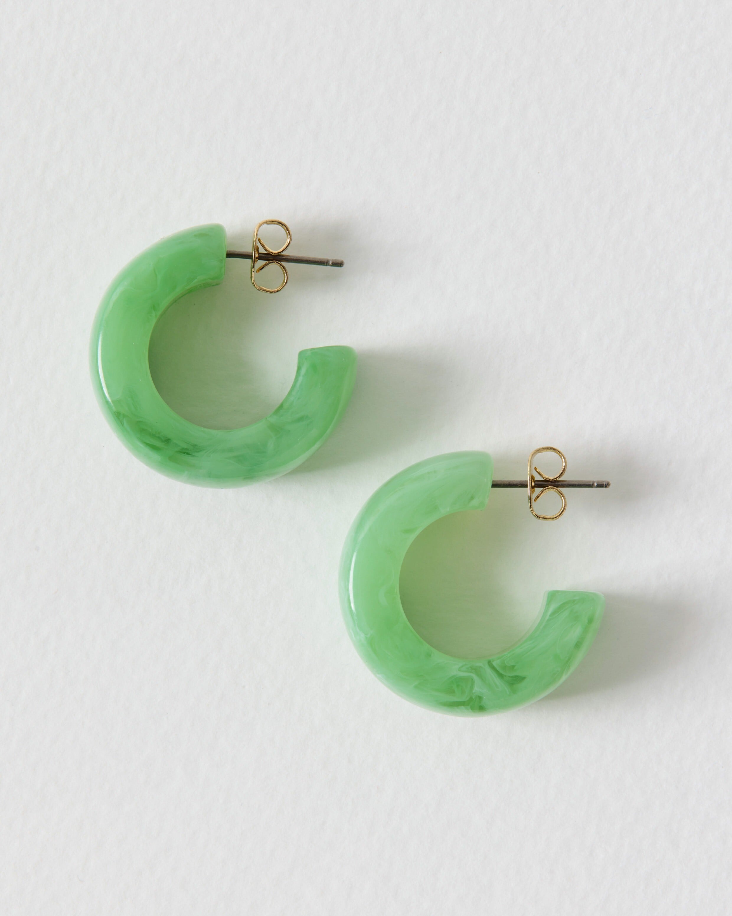 Osa Light Green Resin Hoop Earrings | Oliver Bonas