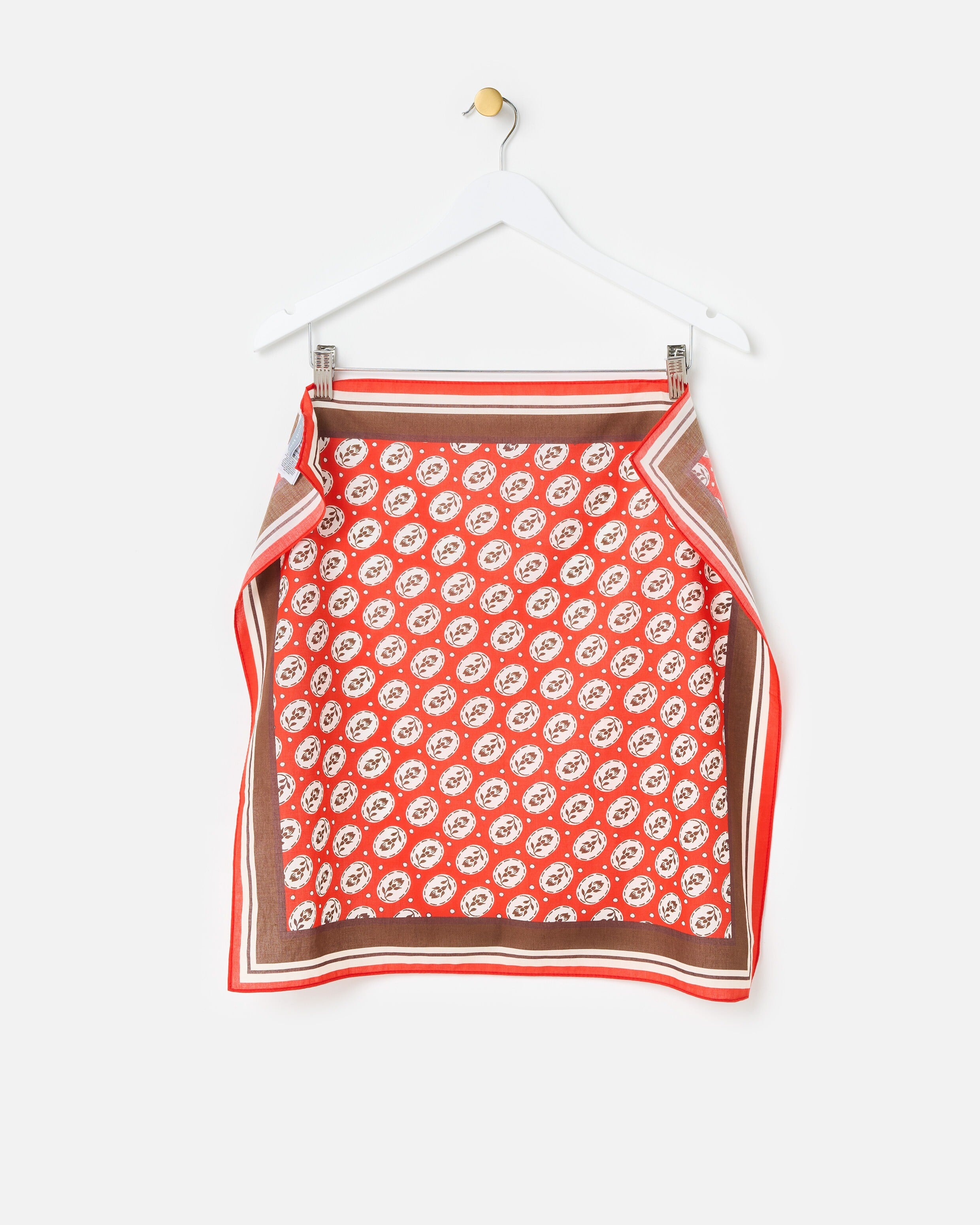 Red & Brown Ditsy Floral Square Scarf | Oliver Bonas