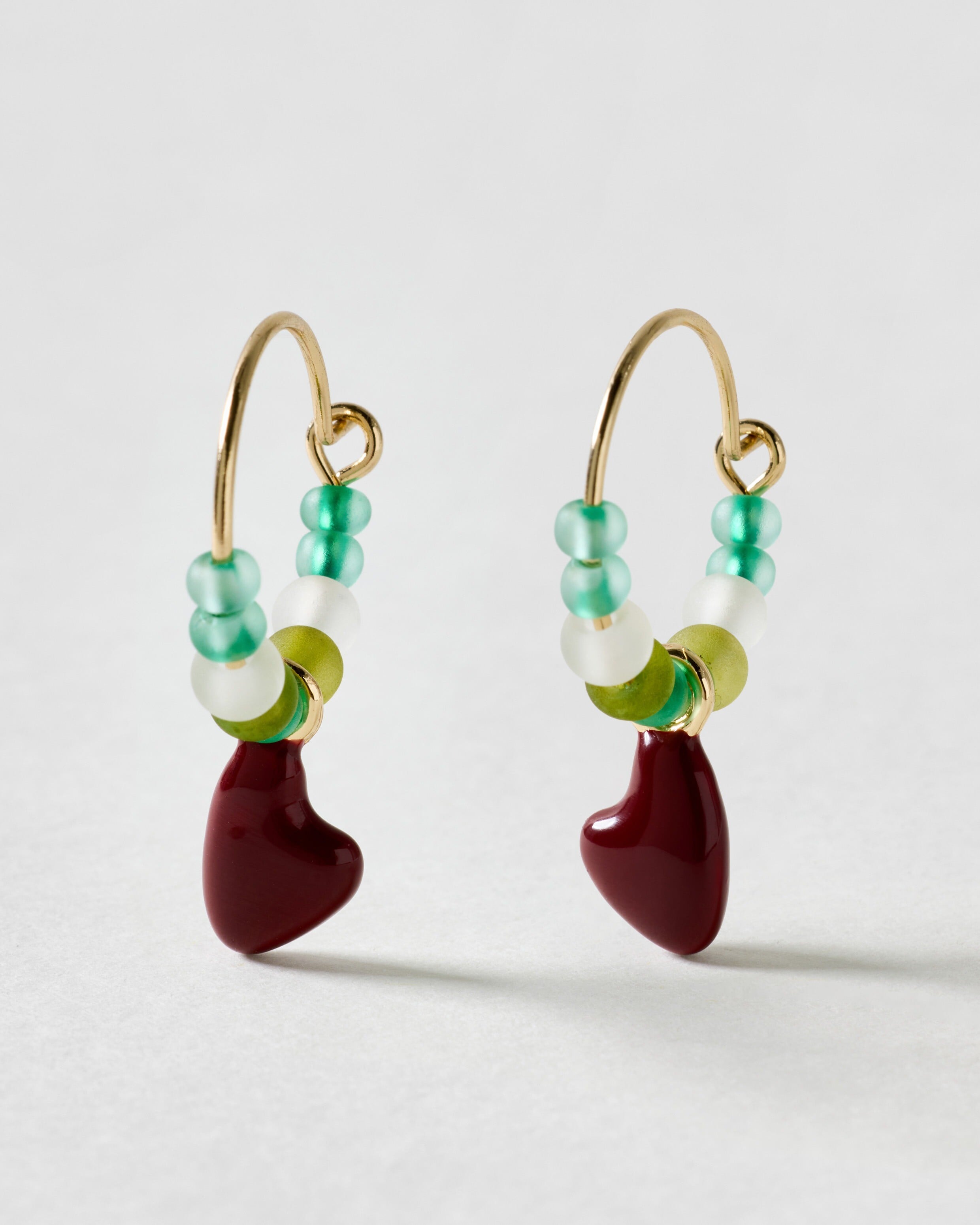 Iris Enamel Charm Wire Hoop Earrings | Oliver Bonas