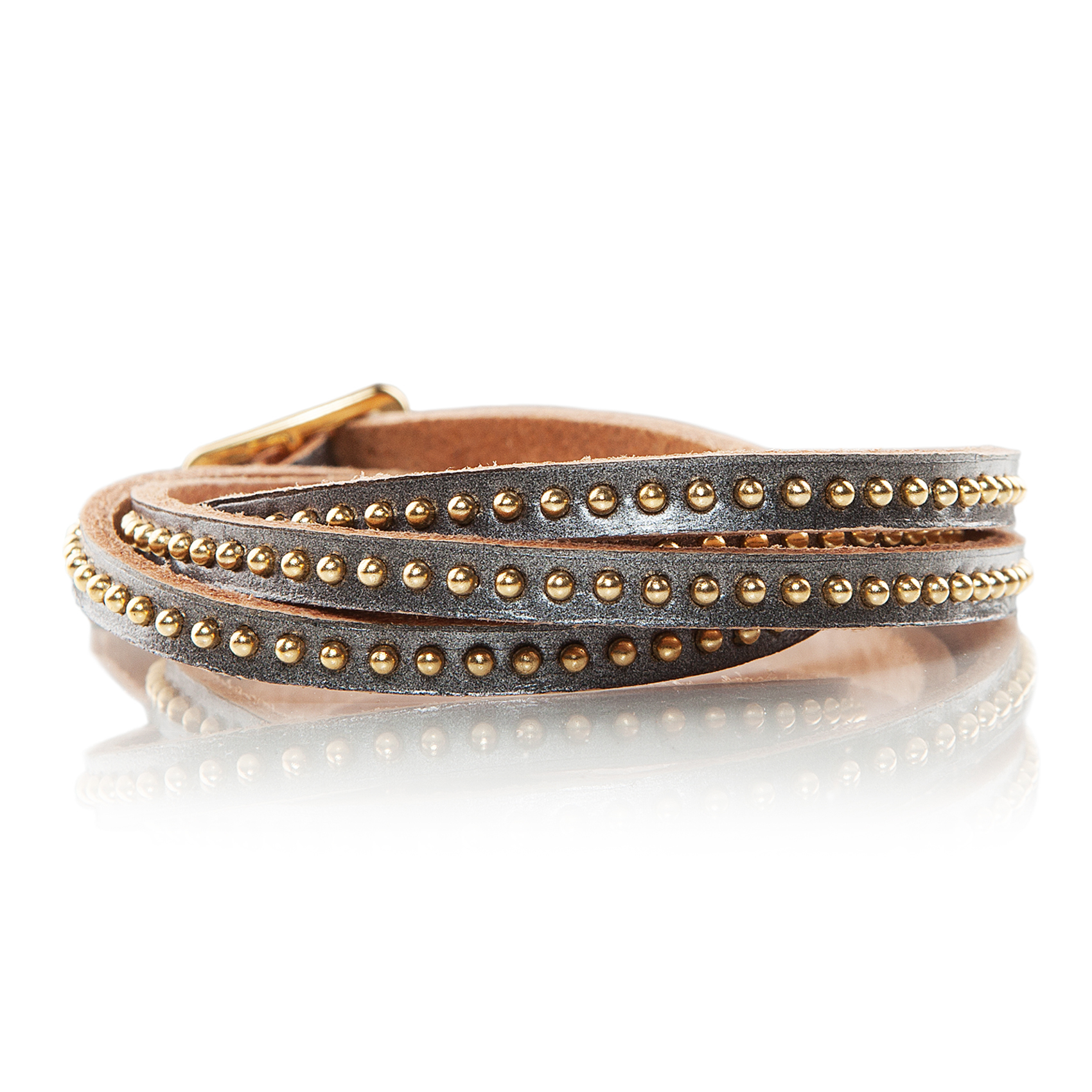 Wrap Around Studded Leather Bracelet Oliver Bonas
