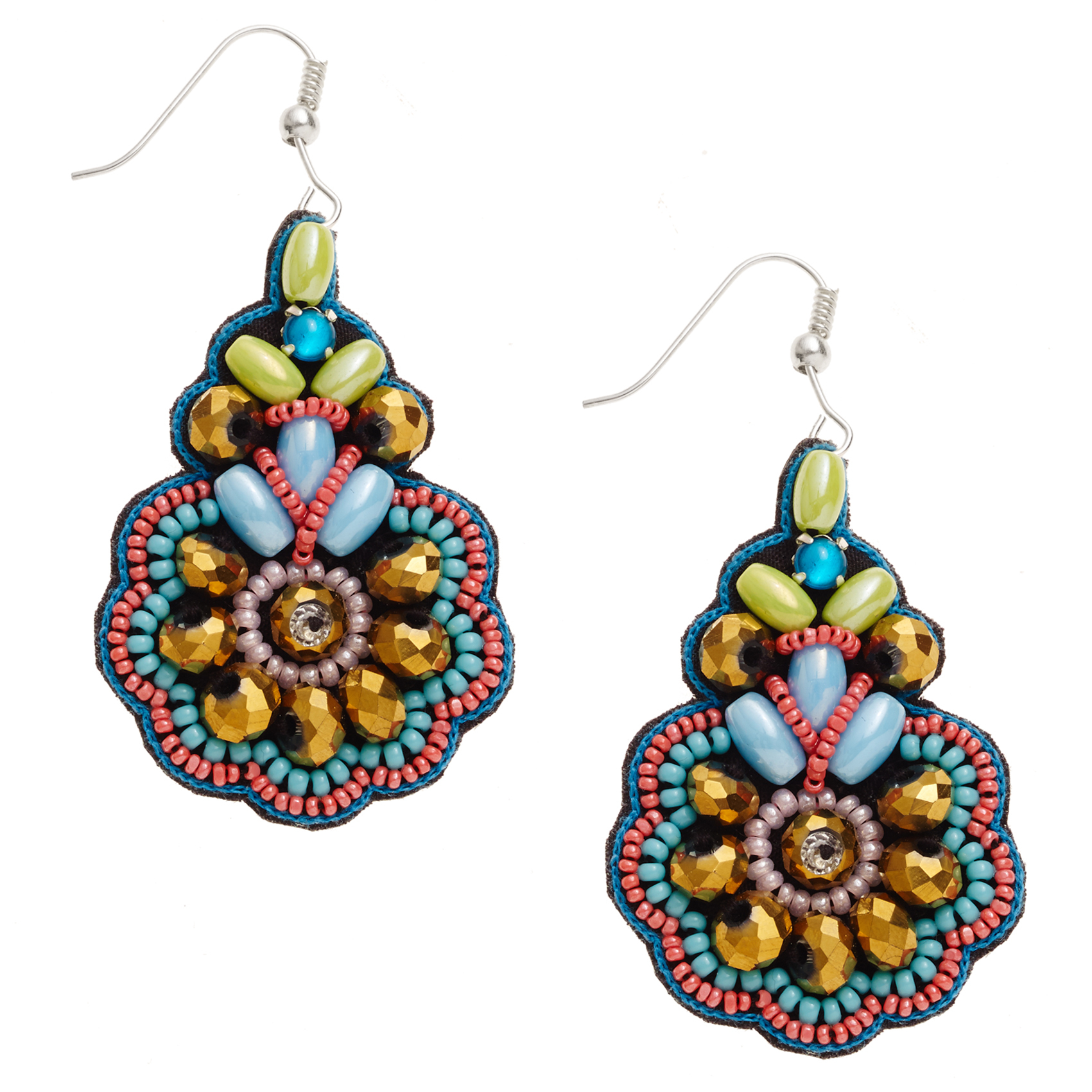 Cristine Beaded Flower Drop Earrings Oliver Bonas