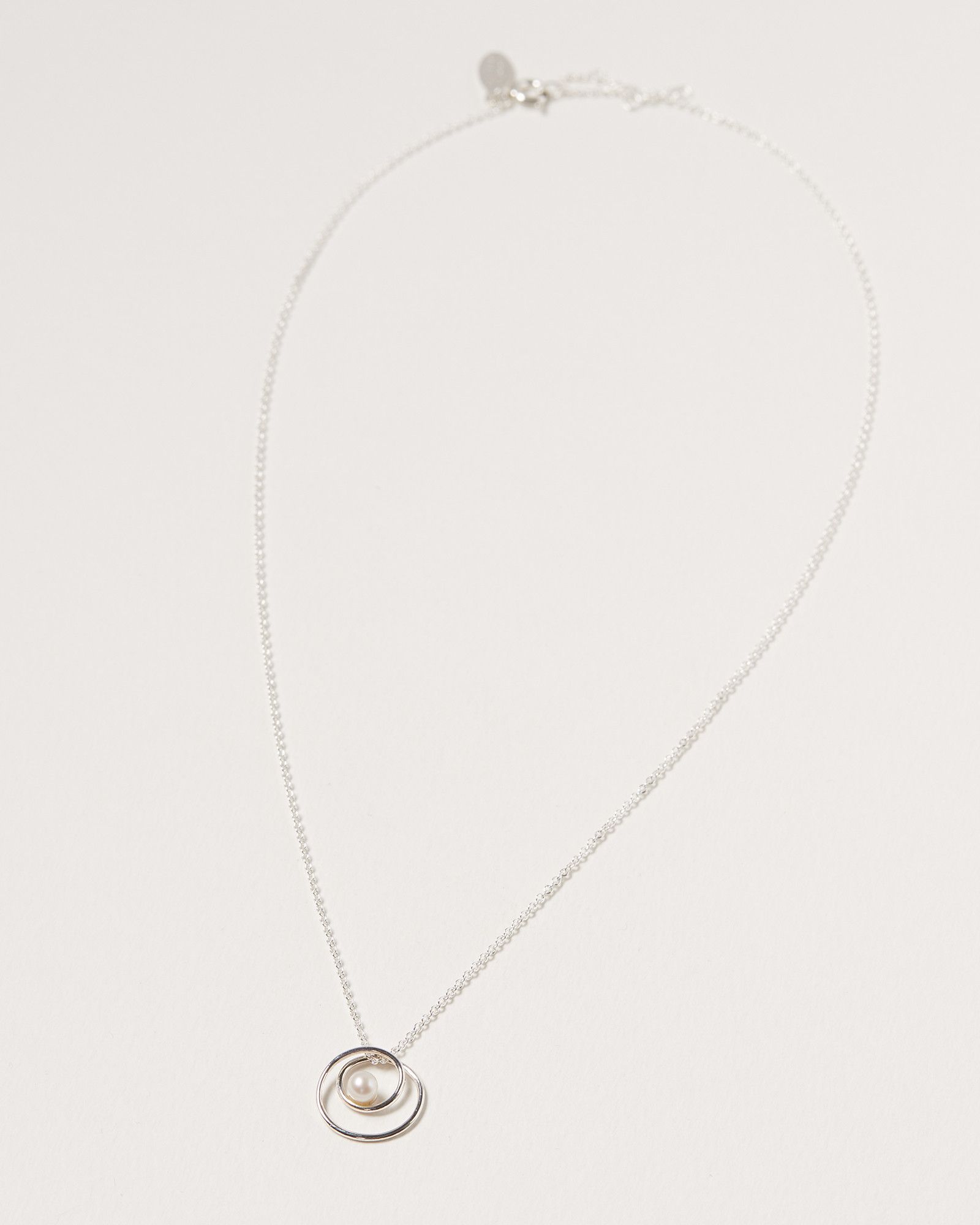 Silver Pearl Spiral Necklace | Oliver Bonas