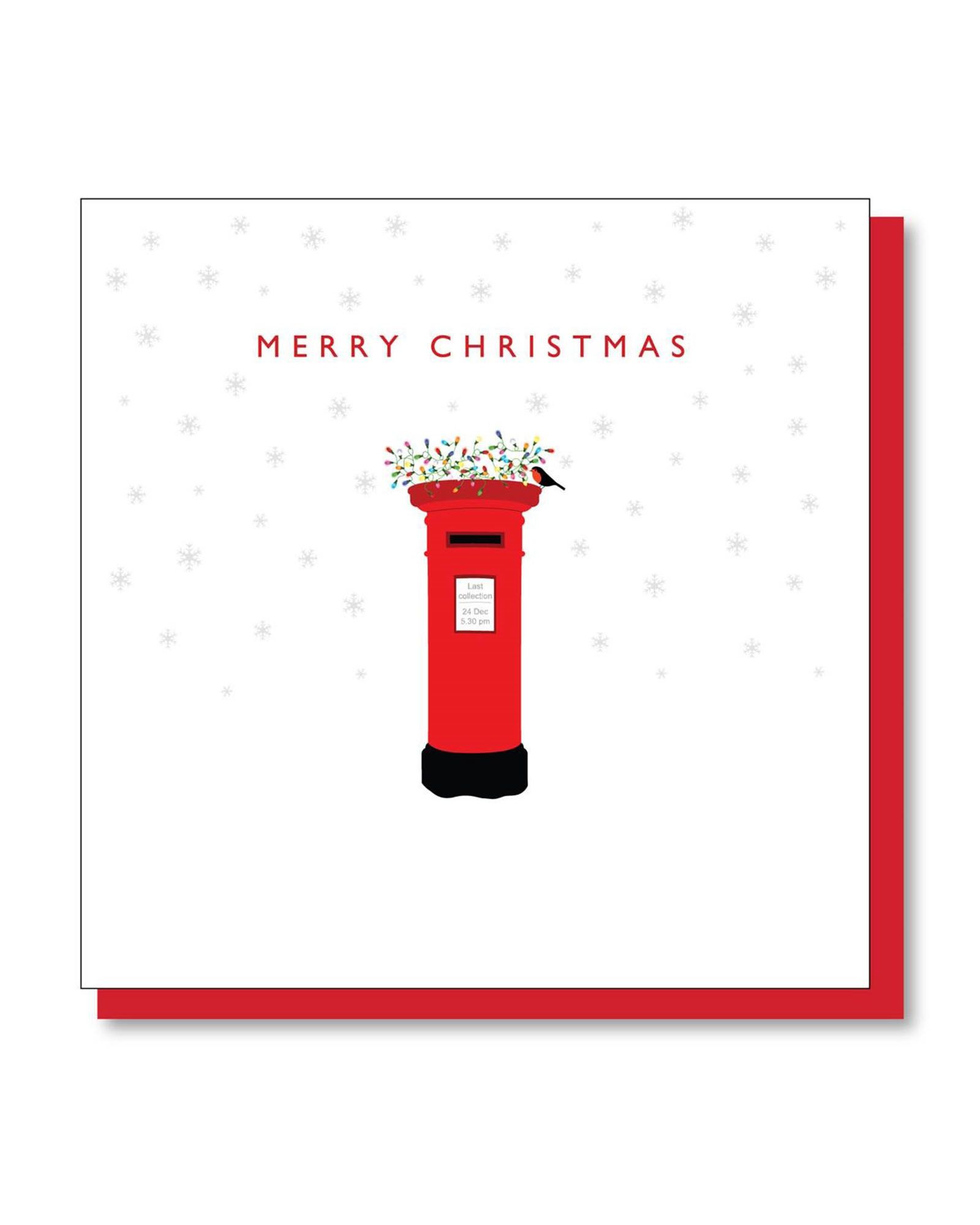 Red Mailbox Merry Christmas Card Oliver Bonas Us