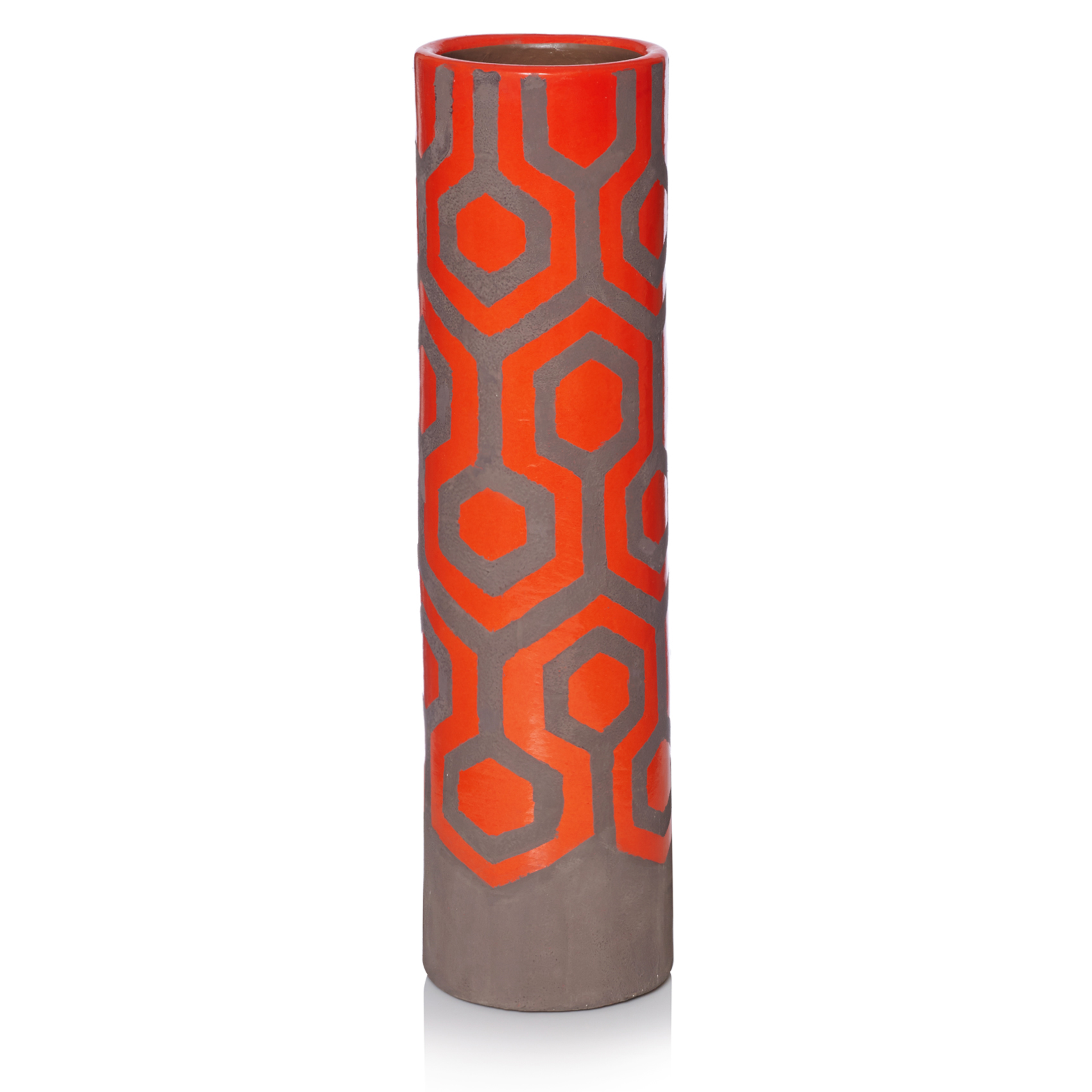 Orange Graphic Pattern Vase Oliver Bonas
