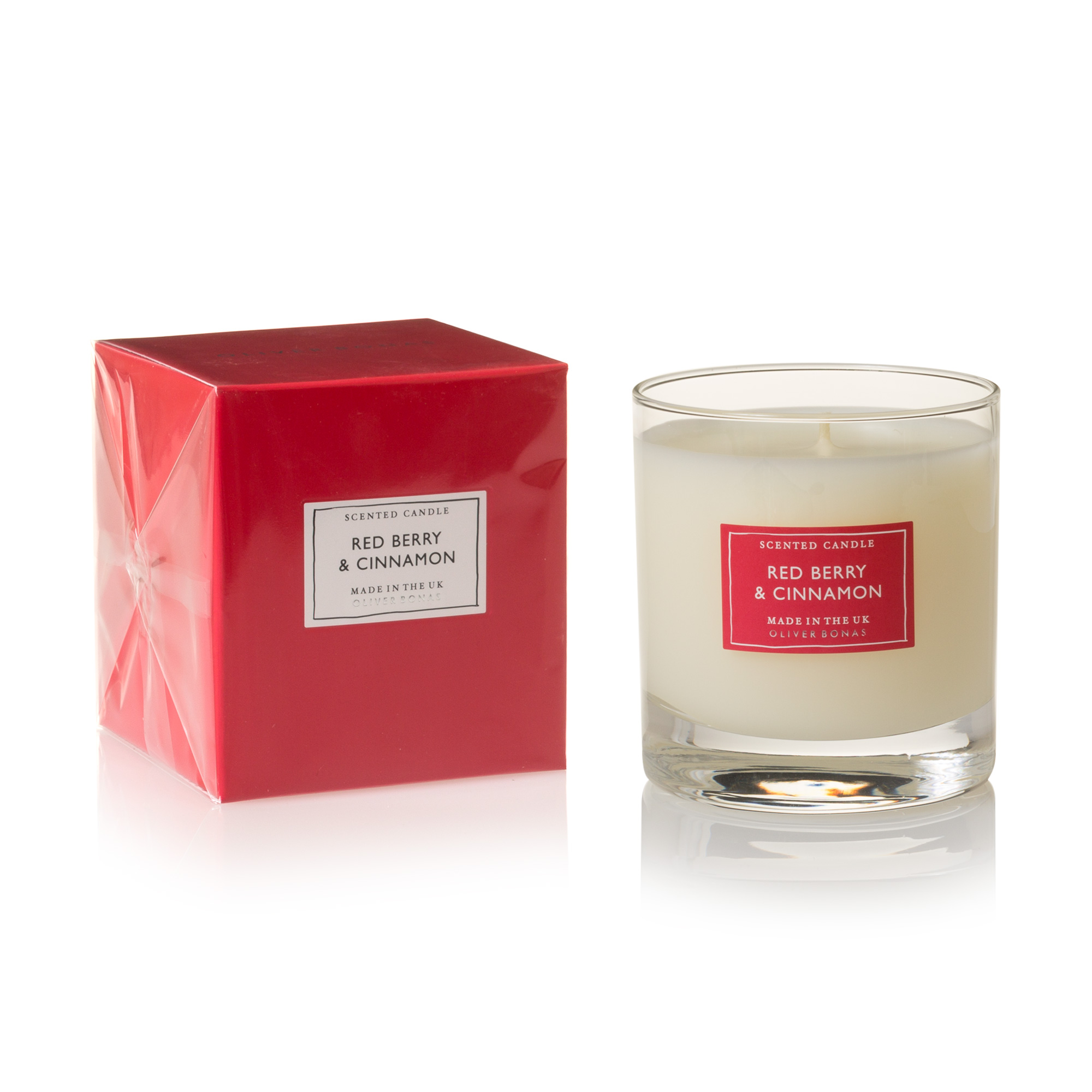 Large Red Berry & Cinnamon Scented Candle All Oliver Bonas