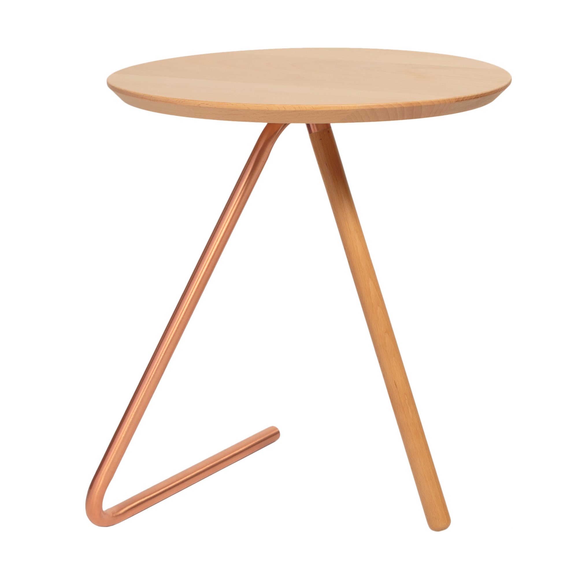 Less Than Three Wood and Copper Side Table Oliver Bonas