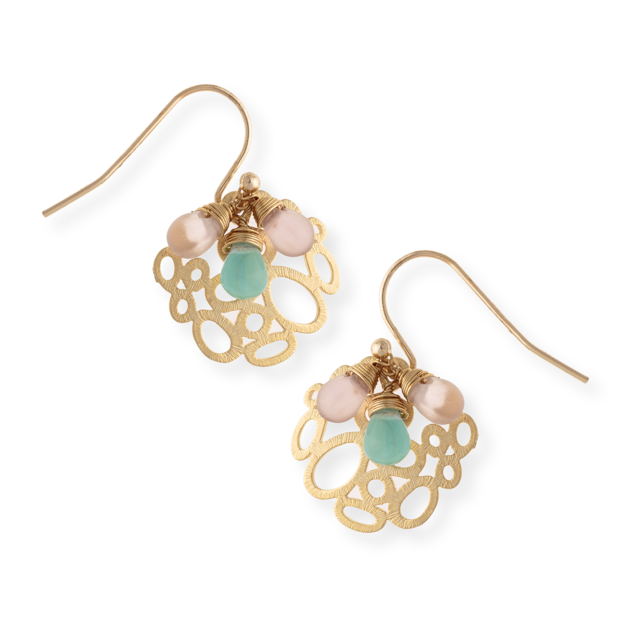 Gold Amia Circle Drop Earrings Oliver Bonas