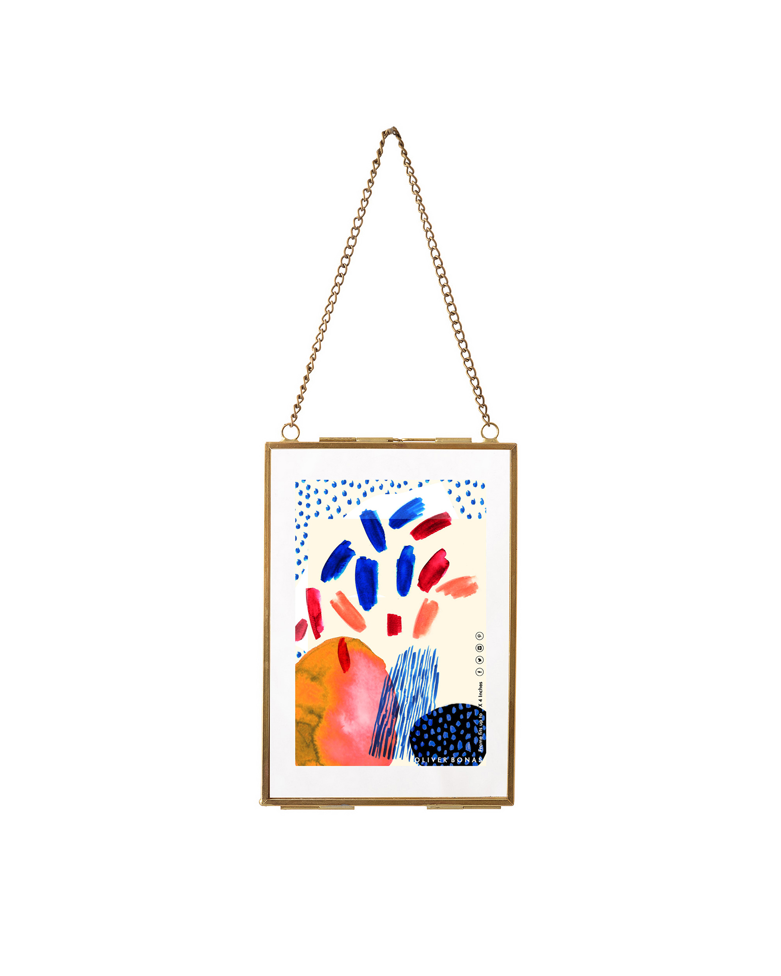 Gold & Glass Hanging Wall Frame Oliver Bonas