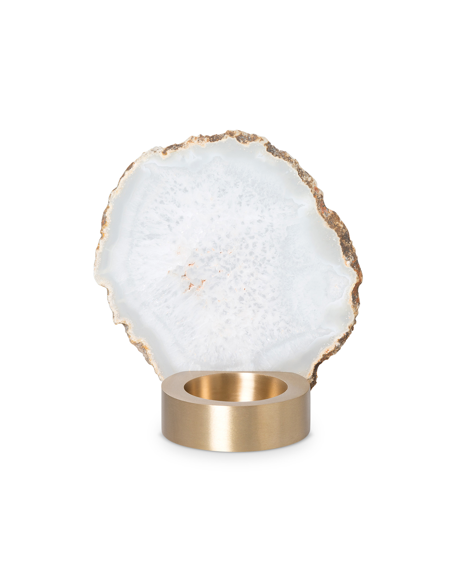 White Agate Tea Light Holder Oliver Bonas