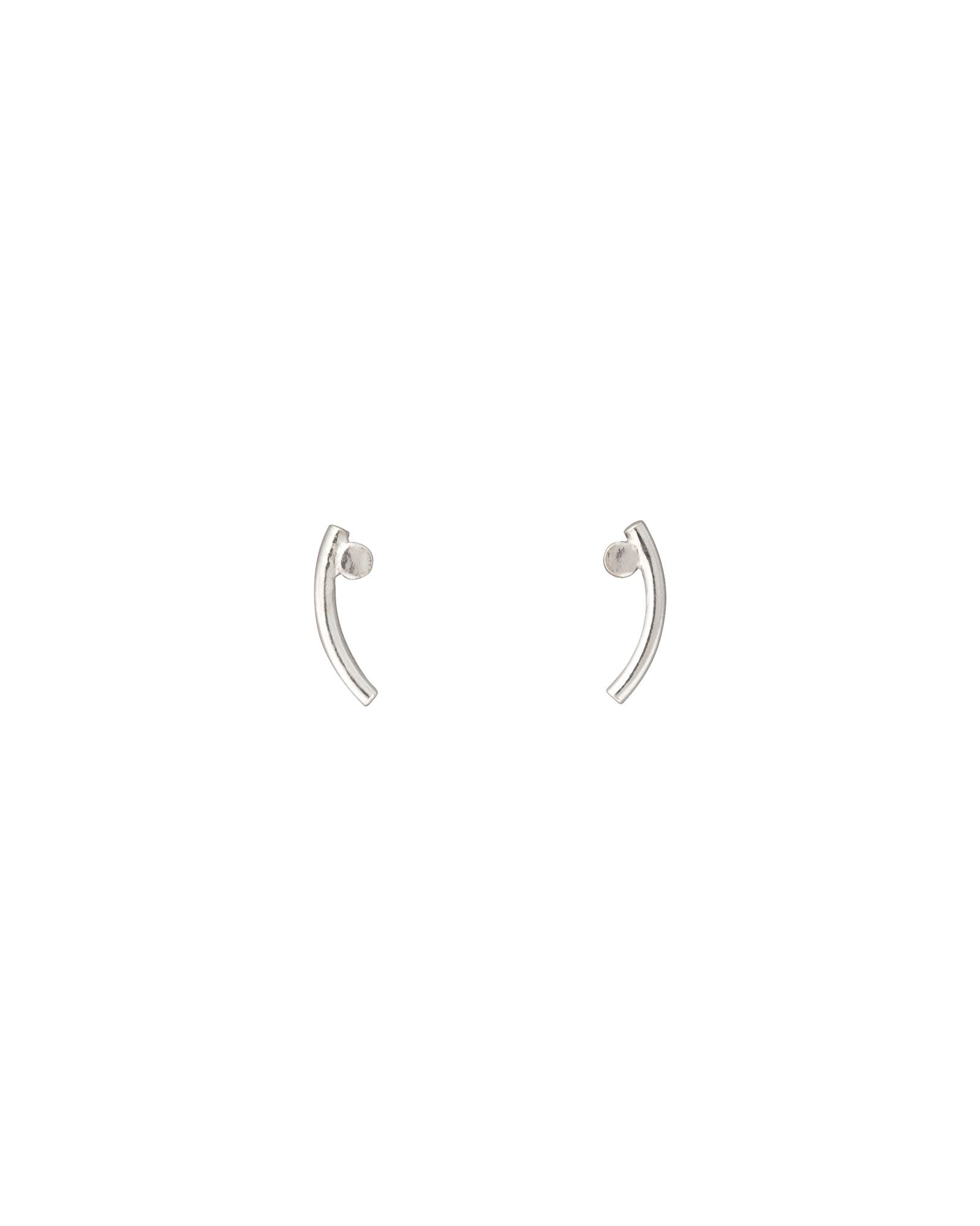 Dot & Curve Silver Stud Earrings | Oliver Bonas