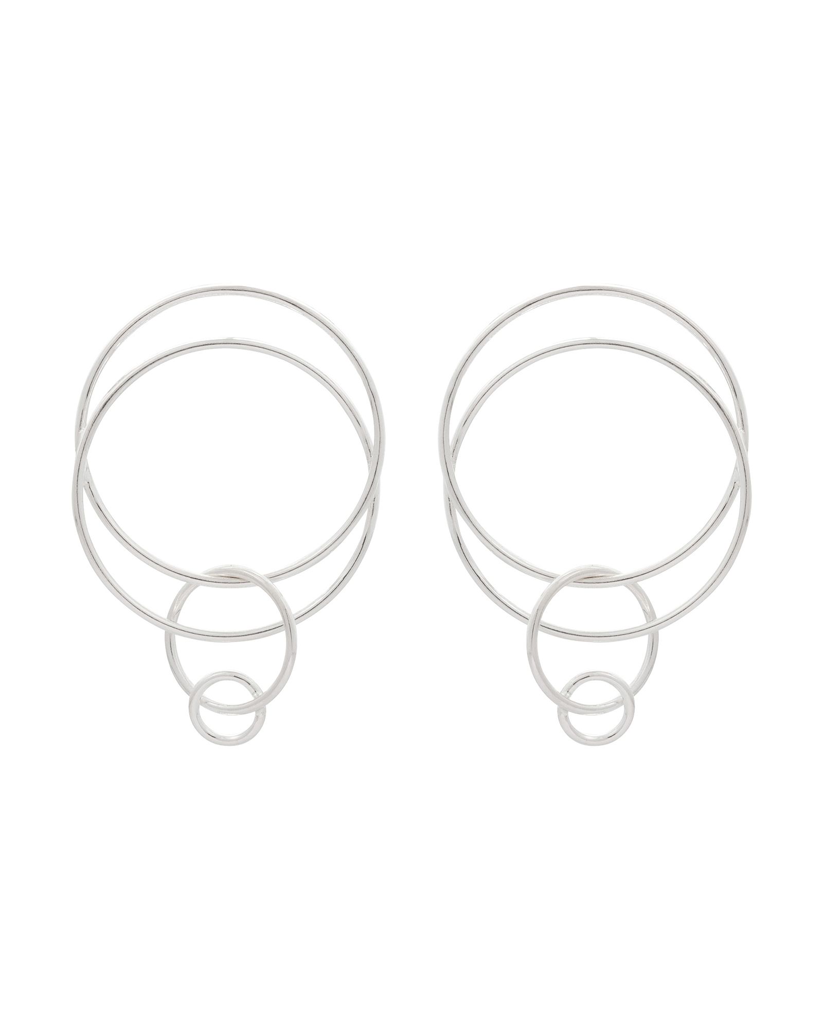 Orbital Interlinking Circles Silver Drop Earrings | Oliver Bonas
