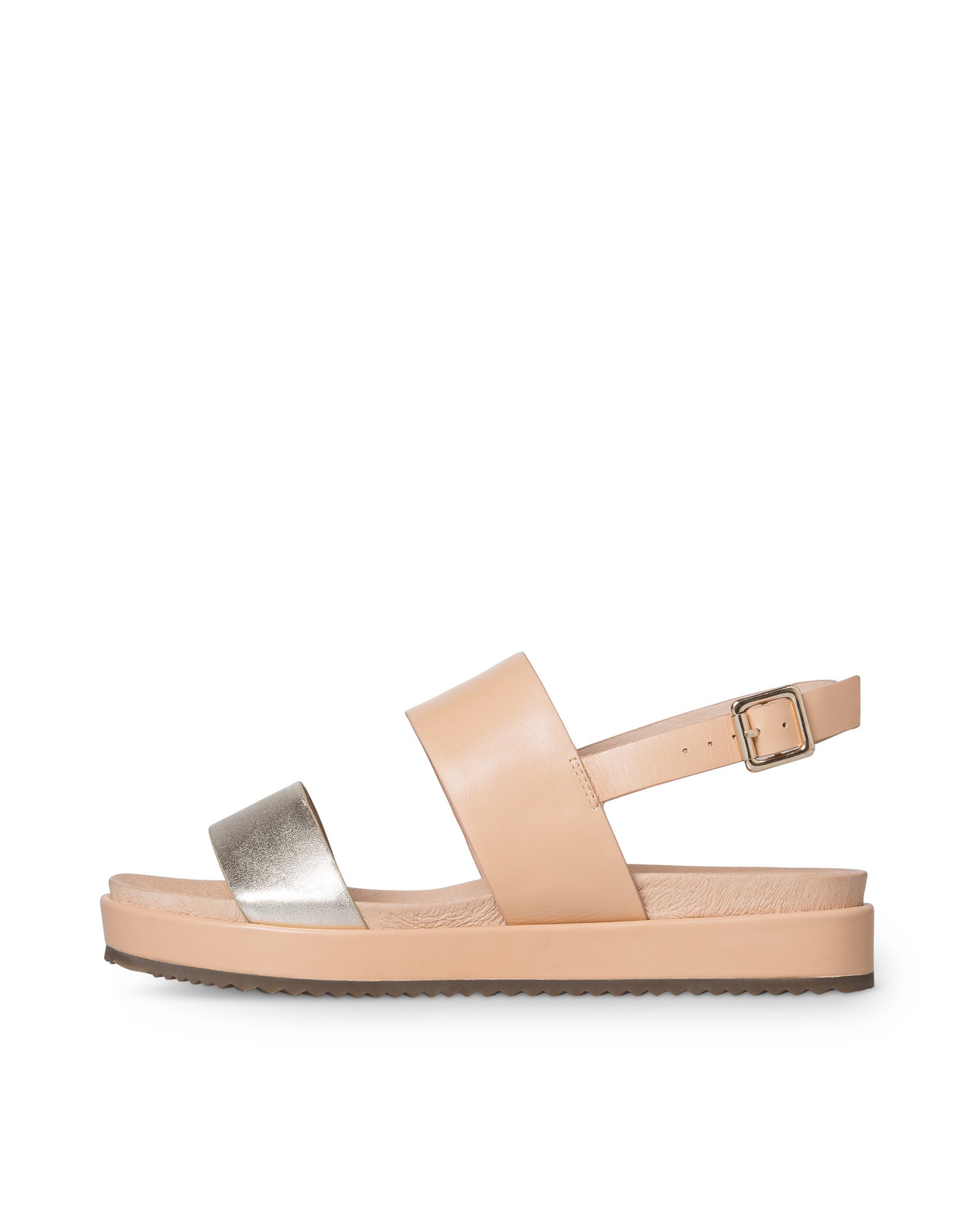Silver Double Strap Metallic Leather Flatform Sandals Oliver Bonas