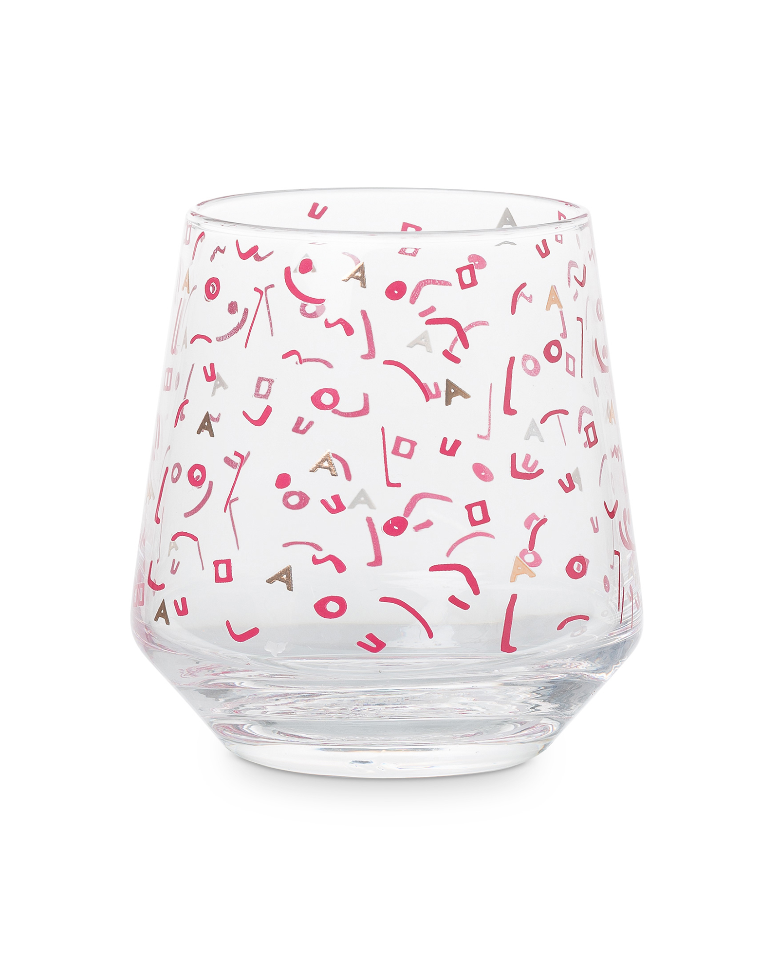 Alphabet Foiled Glass Tumbler Oliver Bonas