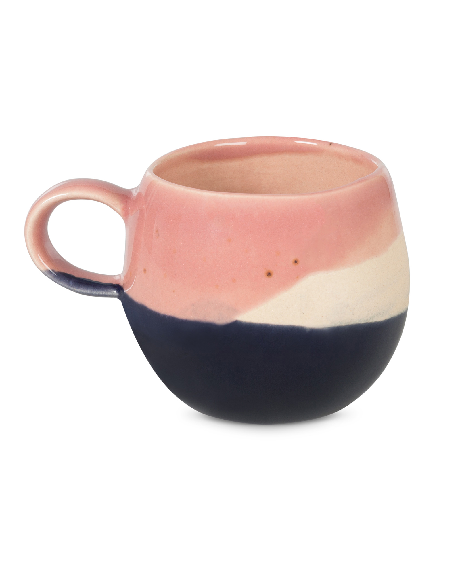 Clara Pink & Navy Ceramic Espresso Cup Oliver Bonas