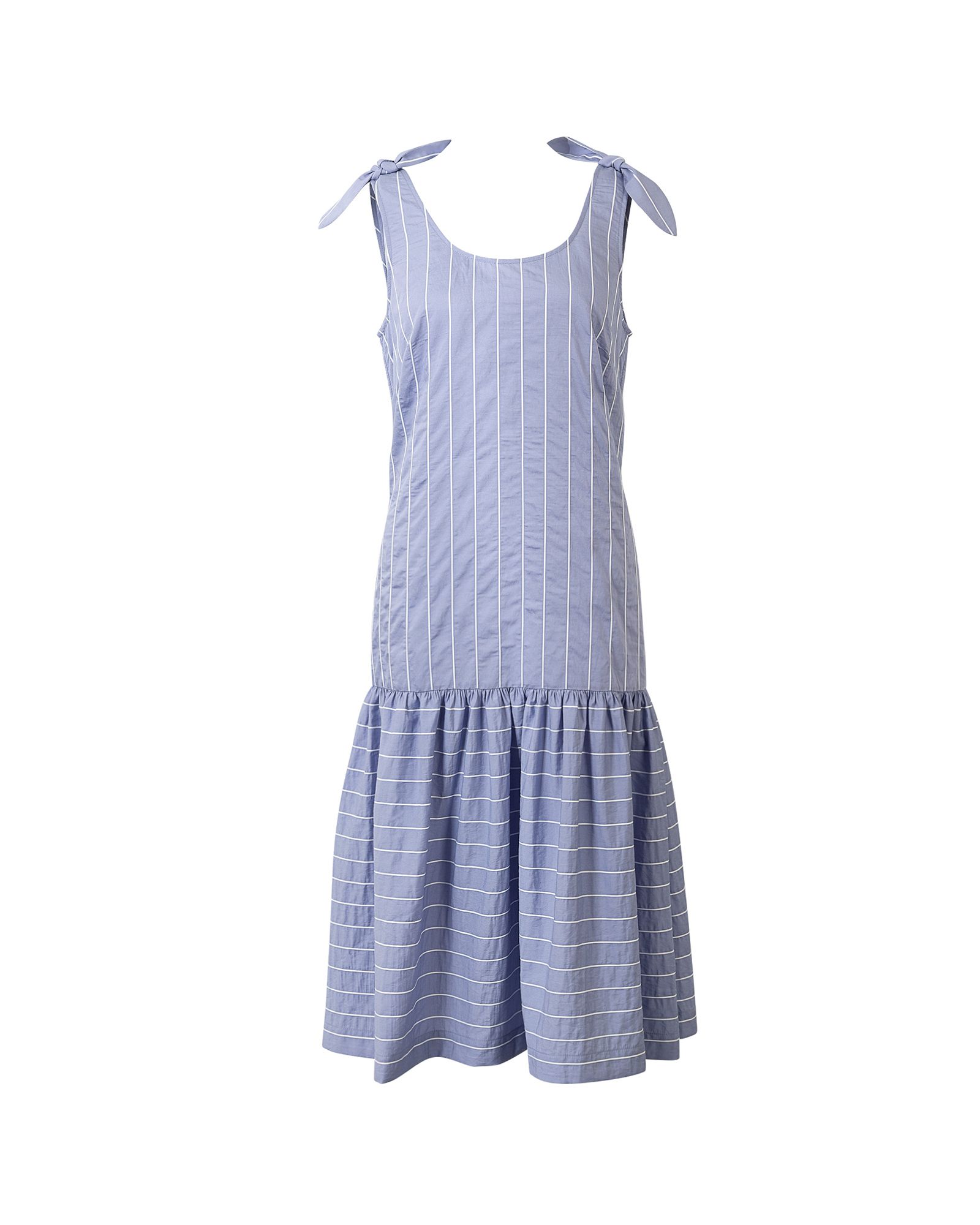 Heroic Stripe Blue Midi Dress | Oliver Bonas