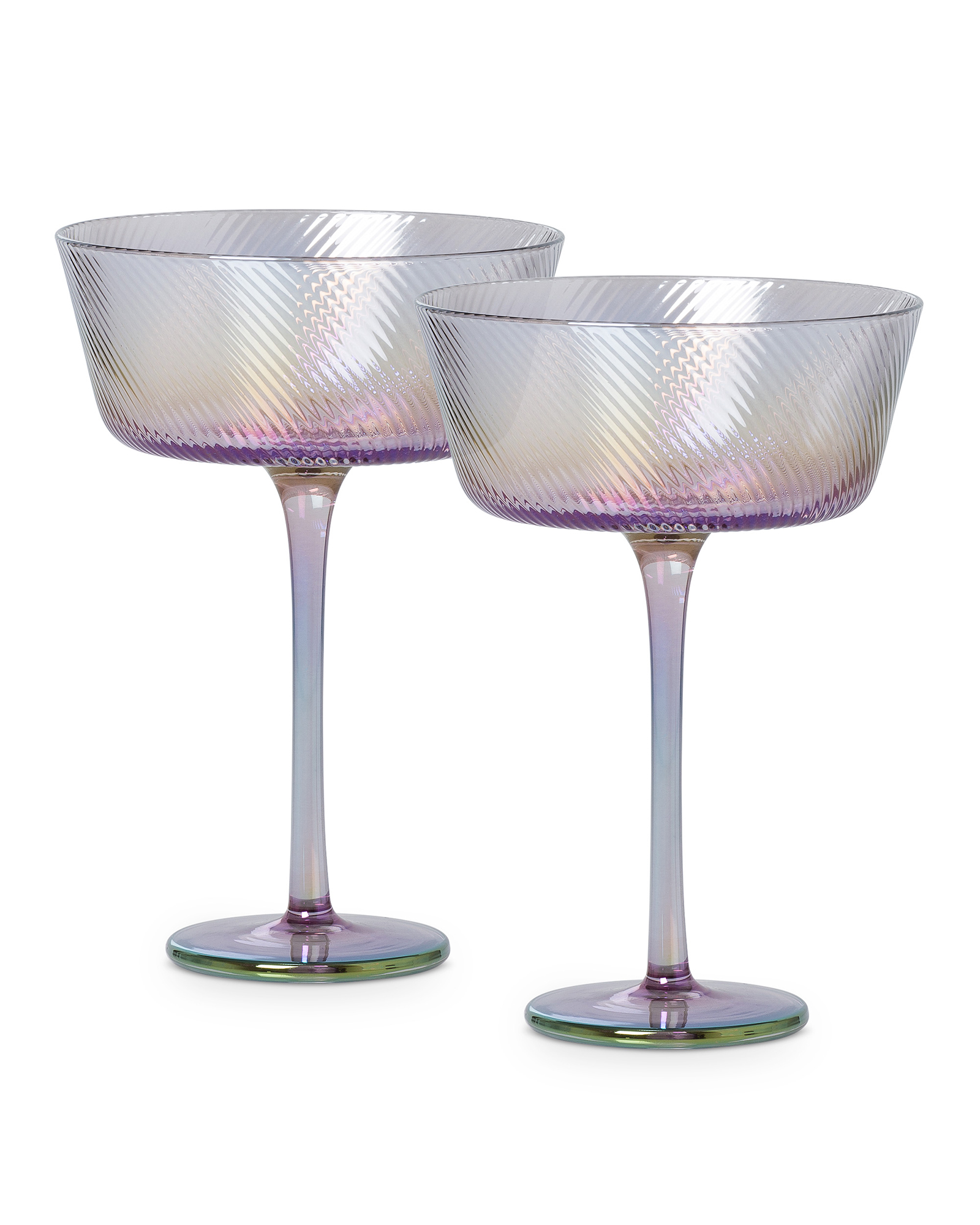 Evo Purple Champagne Saucers Set of Two Oliver Bonas