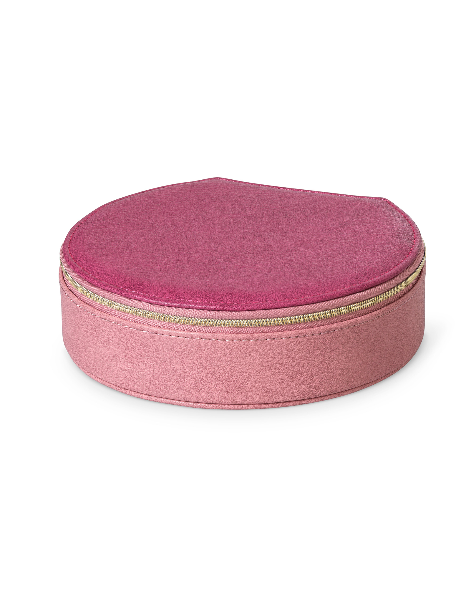 Nellie Pink Round Travel Jewellery Box Large Oliver Bonas