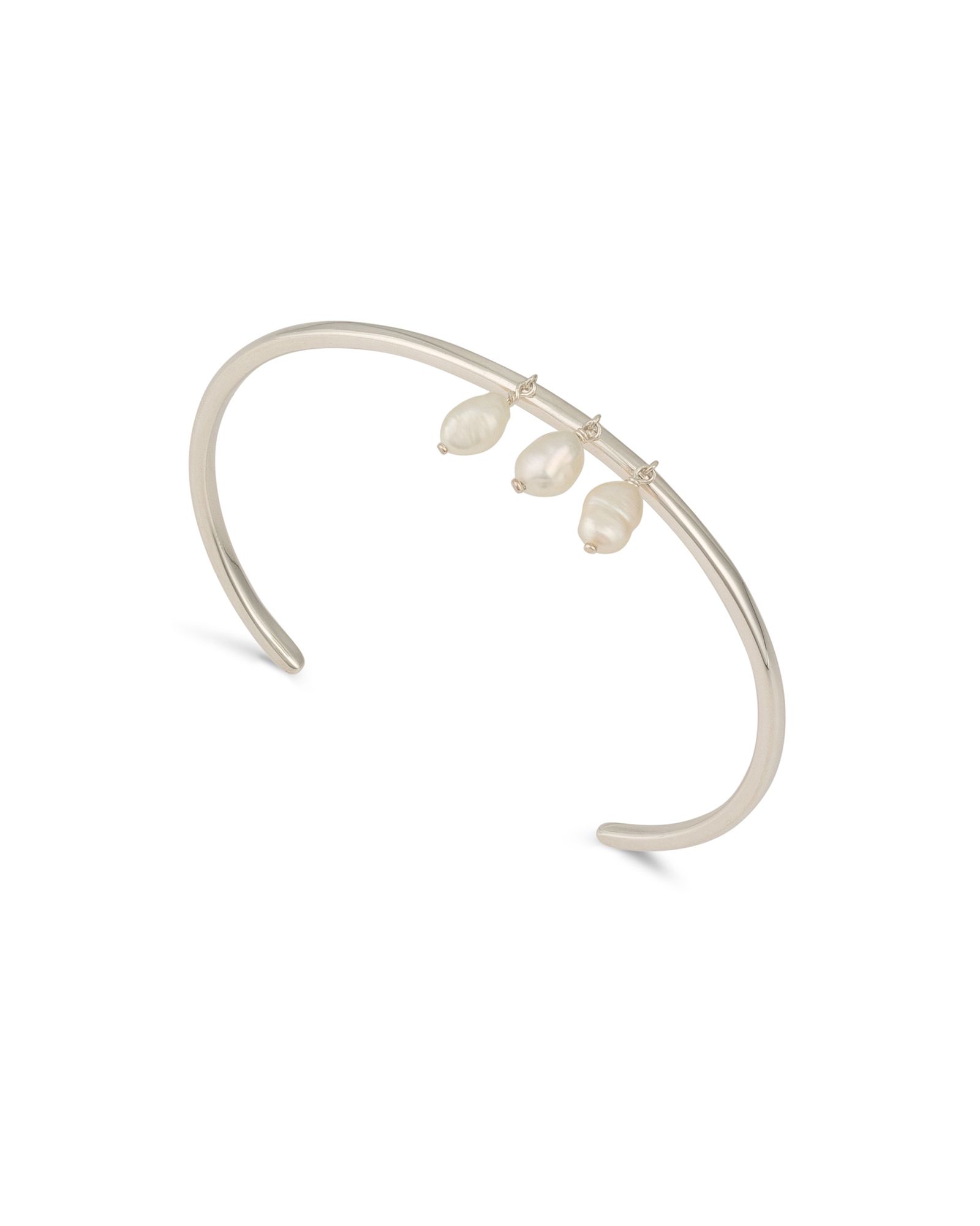 Fenella Baroque Pearl Silver Cuff Bracelet | Oliver Bonas