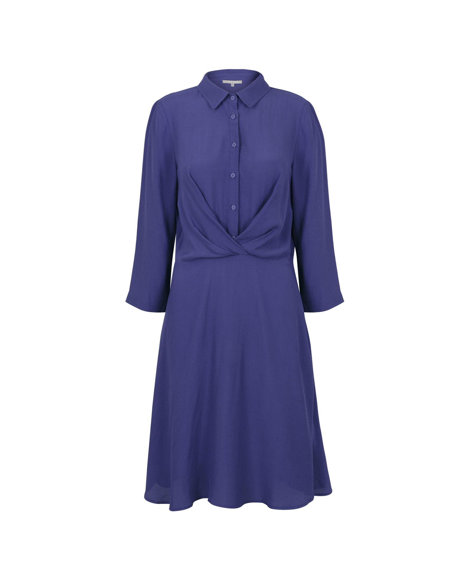 Twist Front Violet Shirt Dress | Oliver Bonas