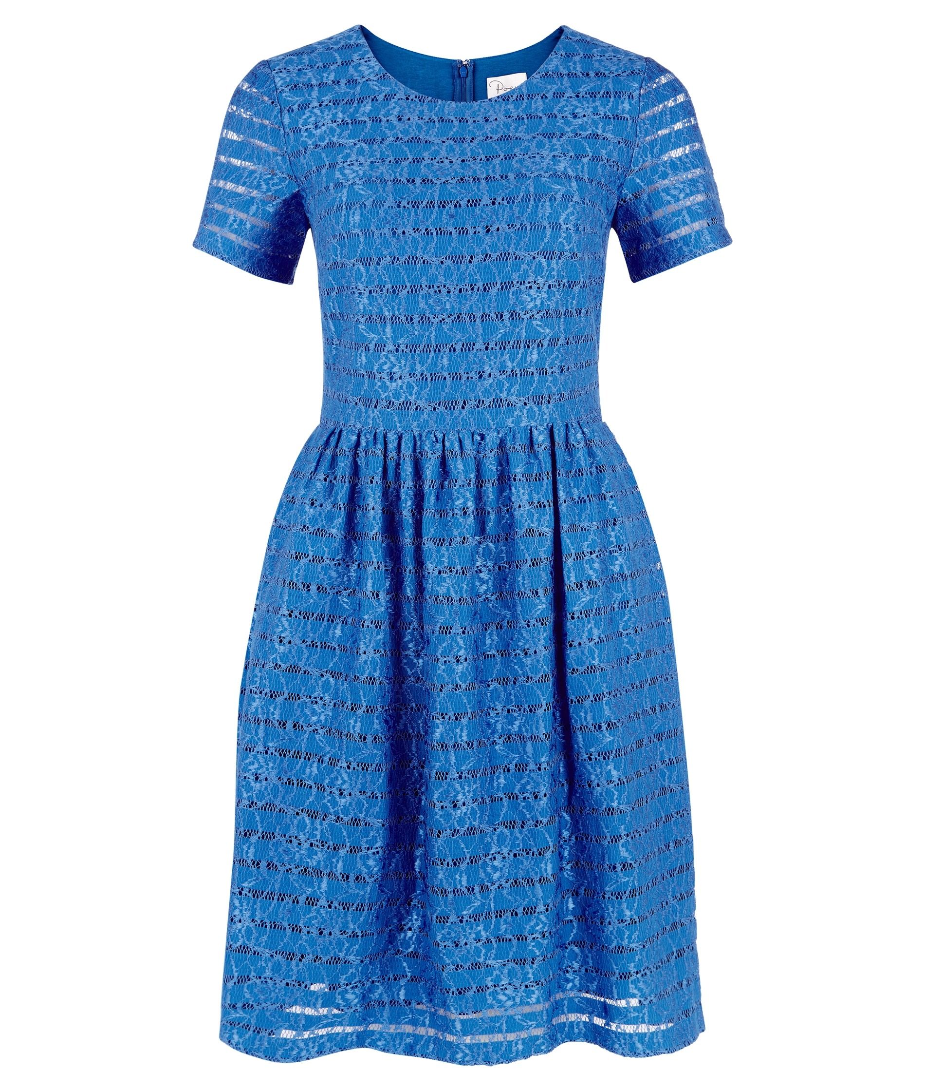 Lace Stripe Fit and Flare Dress | Oliver Bonas US