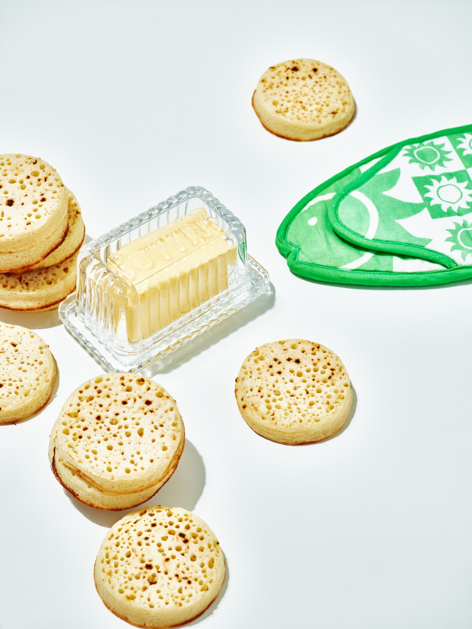 Ribbed Clear Glass Butter Dish