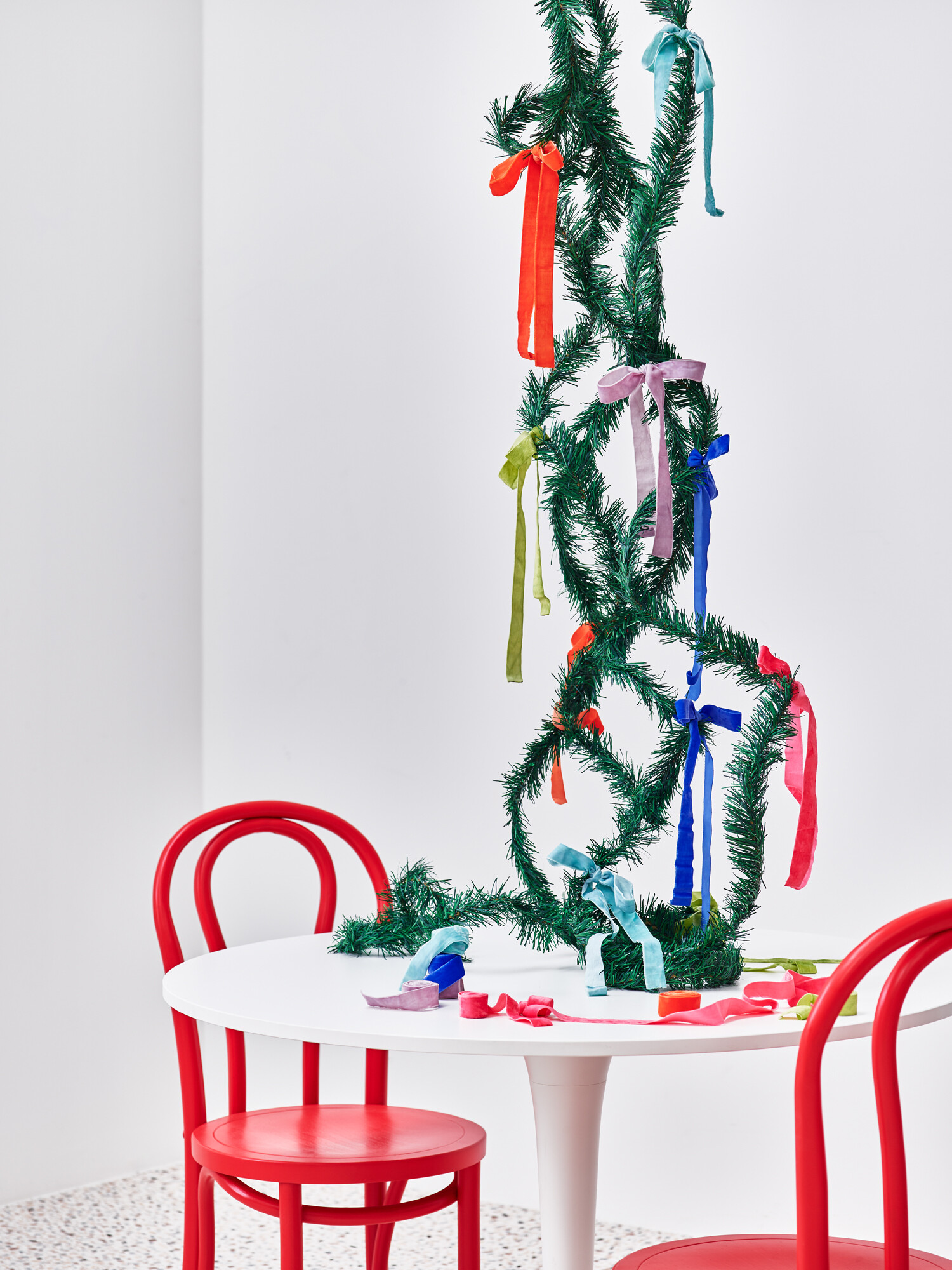 Velvet Ribbon Bow Christmas Tree Decorations Set of 18 Oliver Bonas