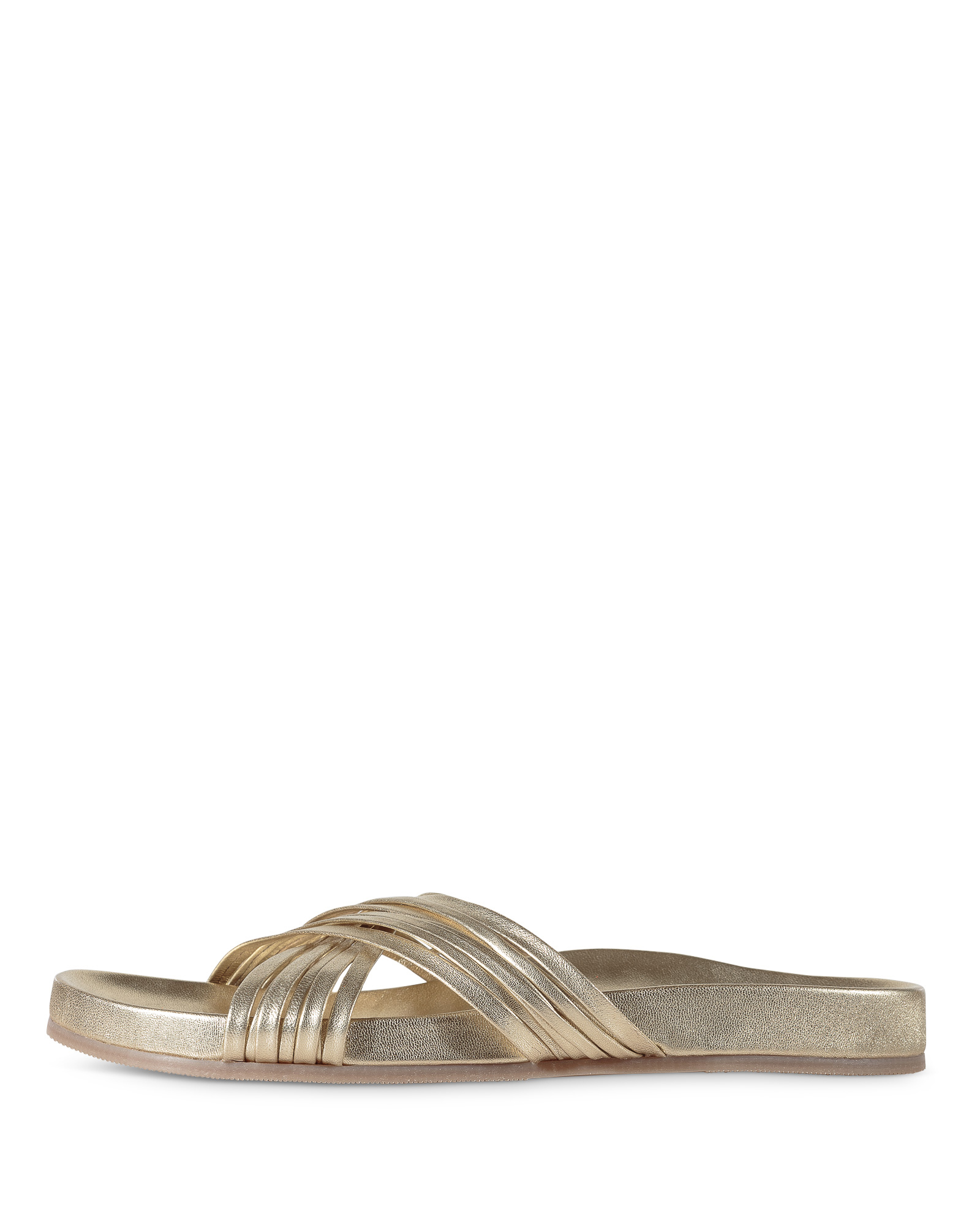 gold cross over sandals