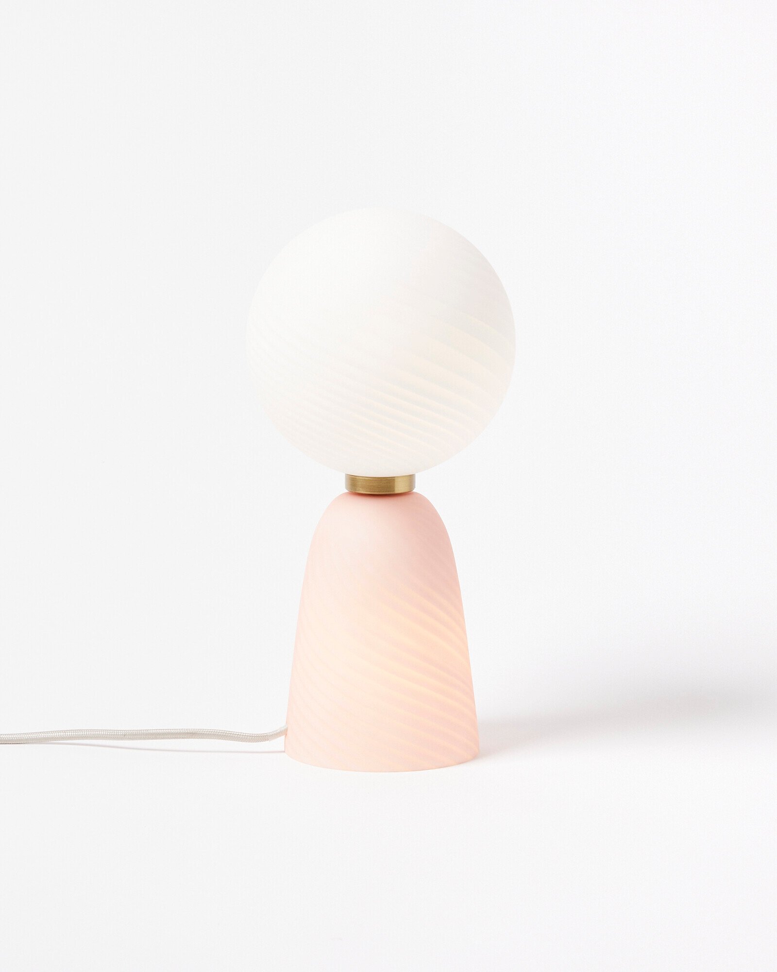 Swirl Pink Glass Desk & Table Lamp Oliver Bonas