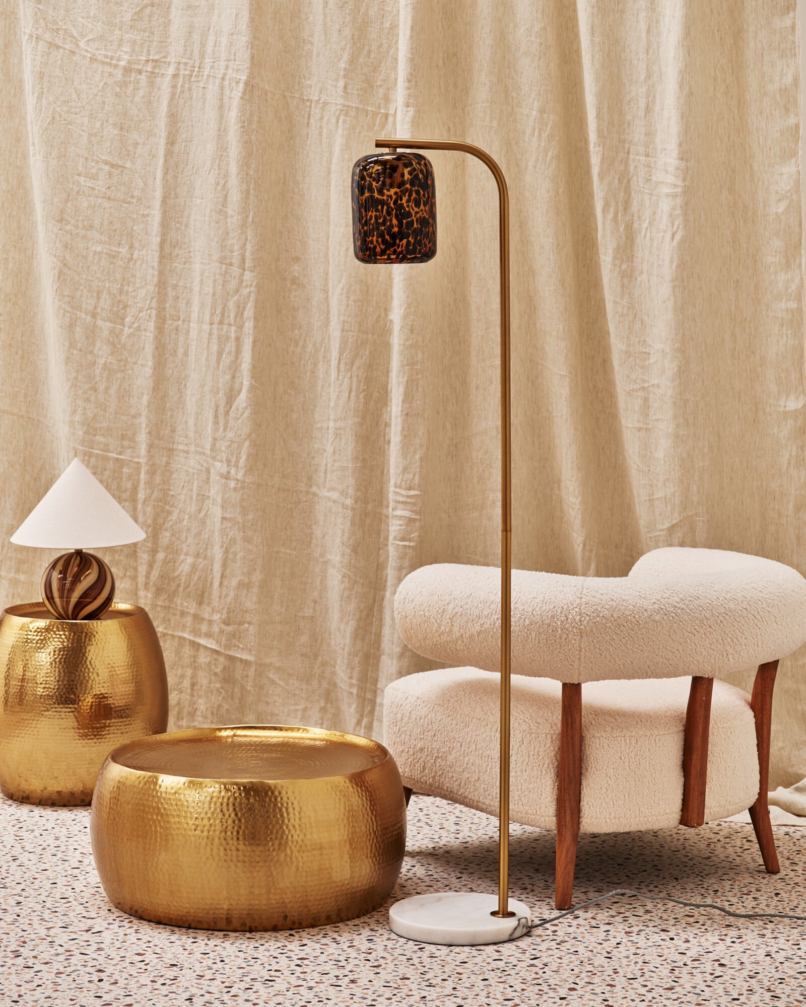 Zlato Gold Hammered Metal Round Coffee Table | Oliver Bonas