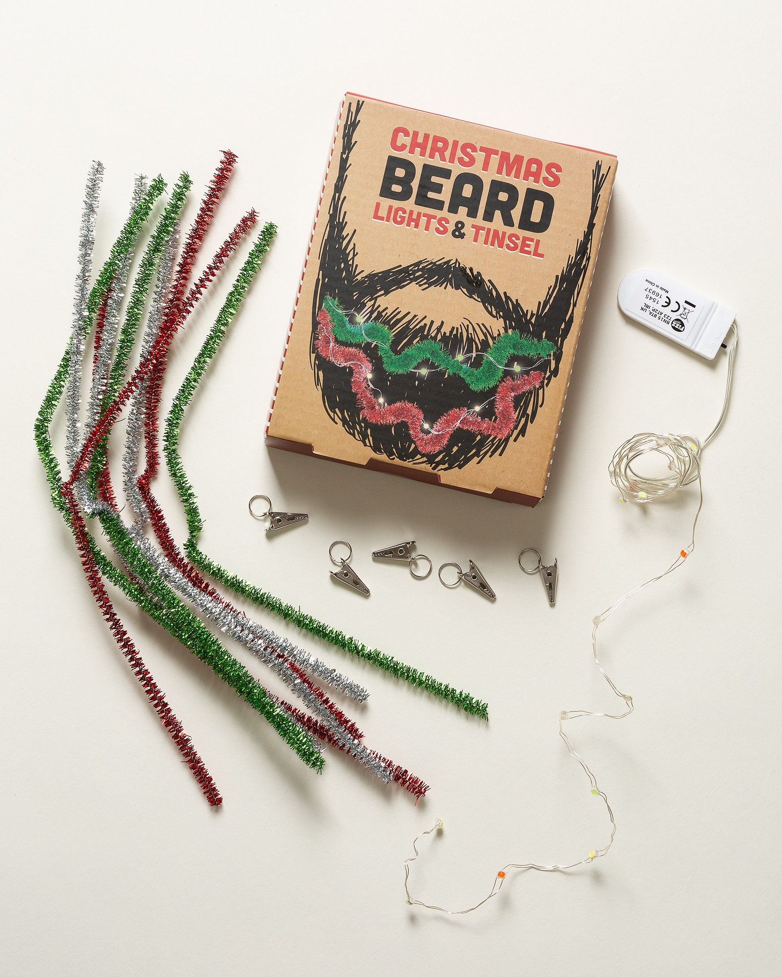Secret Santa Gifts - Christmas Beard Lights And Tinsel