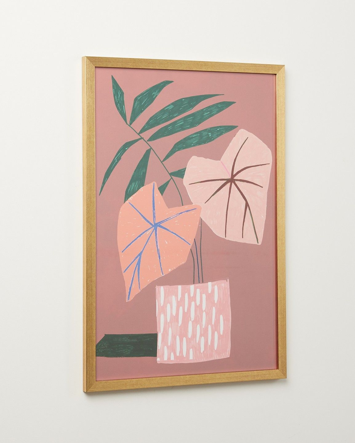 undefined | Iro Leaf Pink Framed Wall Art