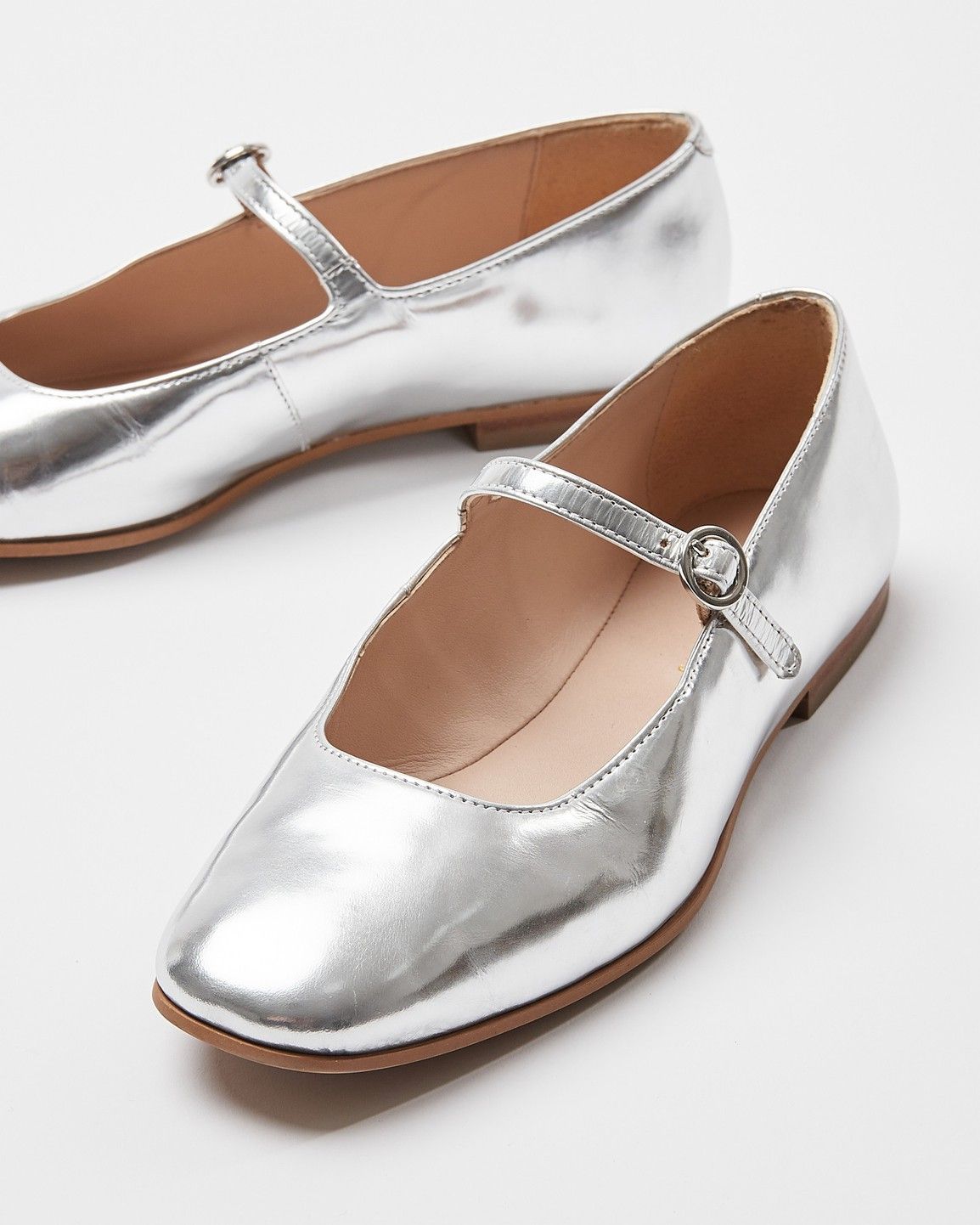 Mirror Mary Jane Silver Shoes Oliver Bonas