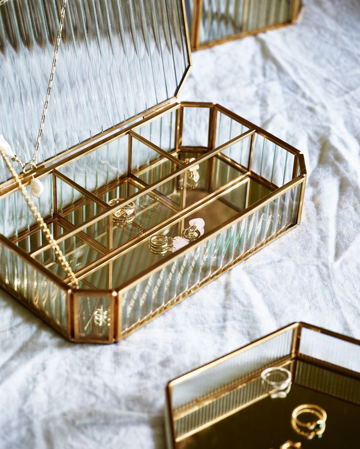 Oliver Bonas Loire Gold & Glass Jewellery Box