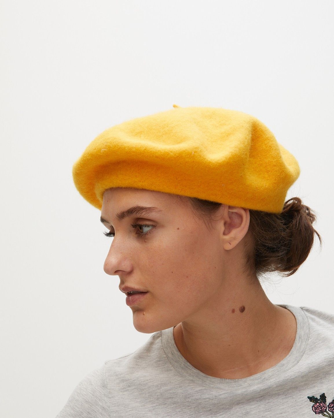 Yellow Felt Beret Hat Oliver Bonas