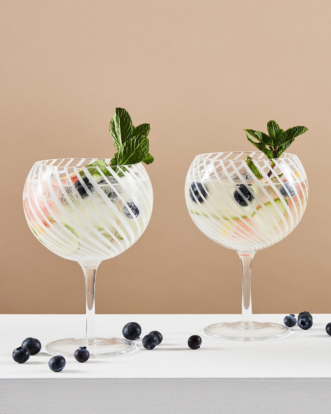 oliverbonas.com | Bexton Swirl White Gin Glasses Set of Two