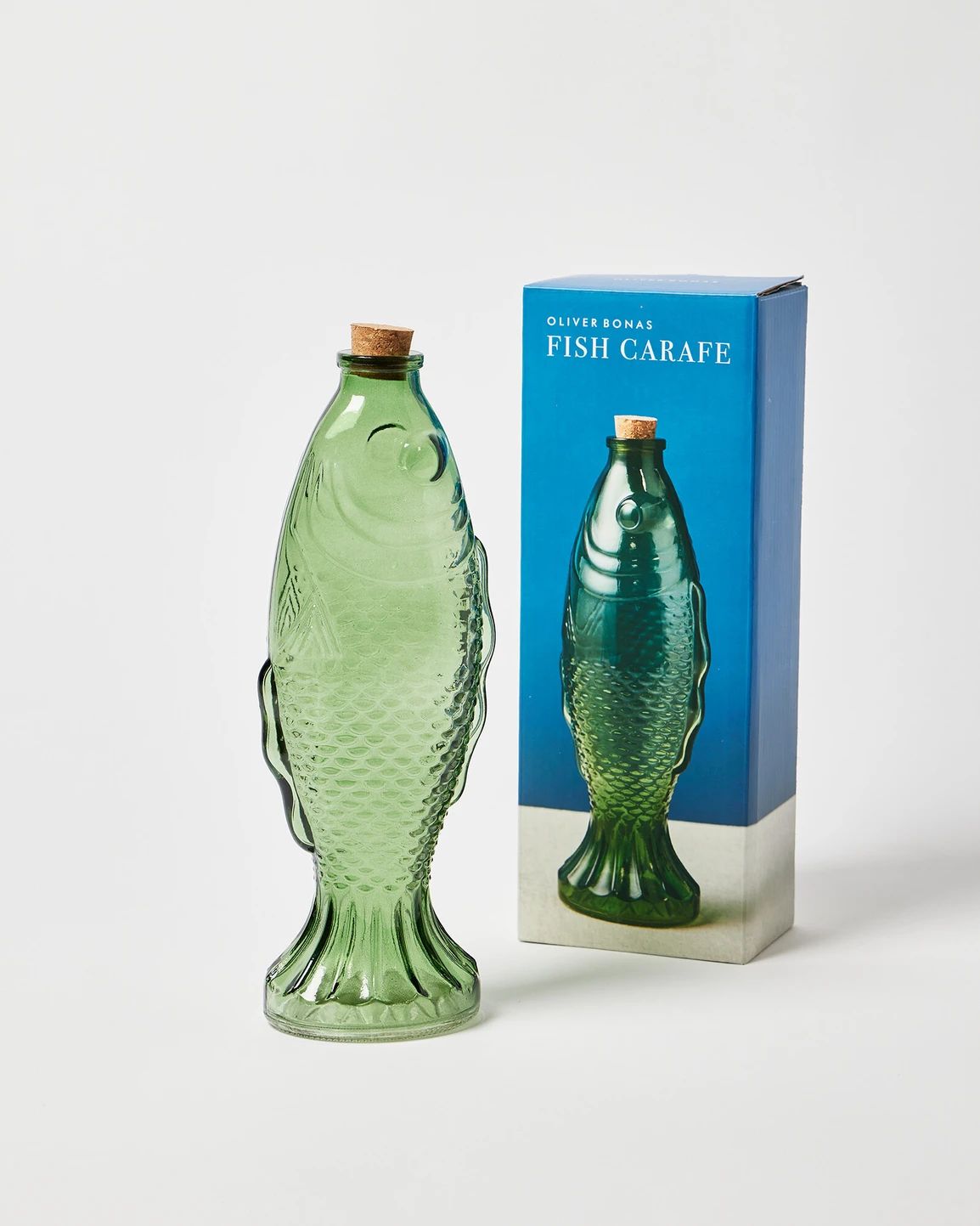 Oliver Bonas Fish Green Glass Carafe
