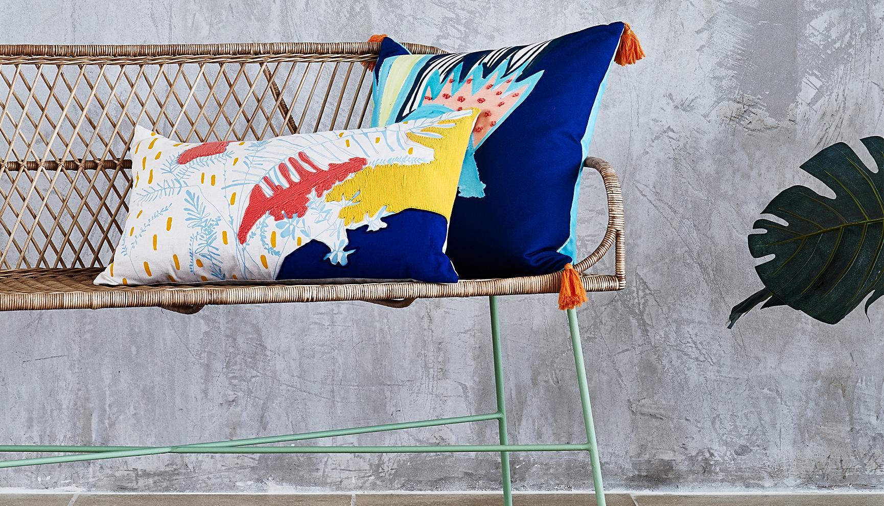 Brown Miroco Rattan Bench Oliver Bonas