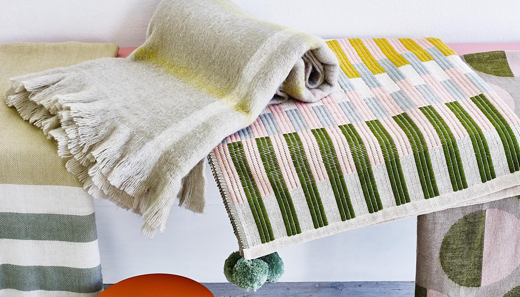 Woven Blanket Stitch Throw Cushions & Throws Oliver Bonas