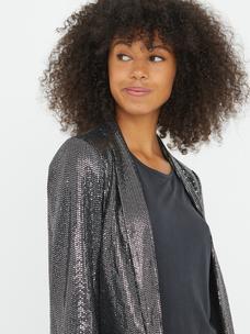 sequin sleeve blazer