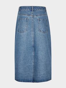 denim midi skirt split