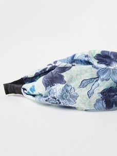 Navy Blue Floral Dainty Bow Headband – Sun & Lace